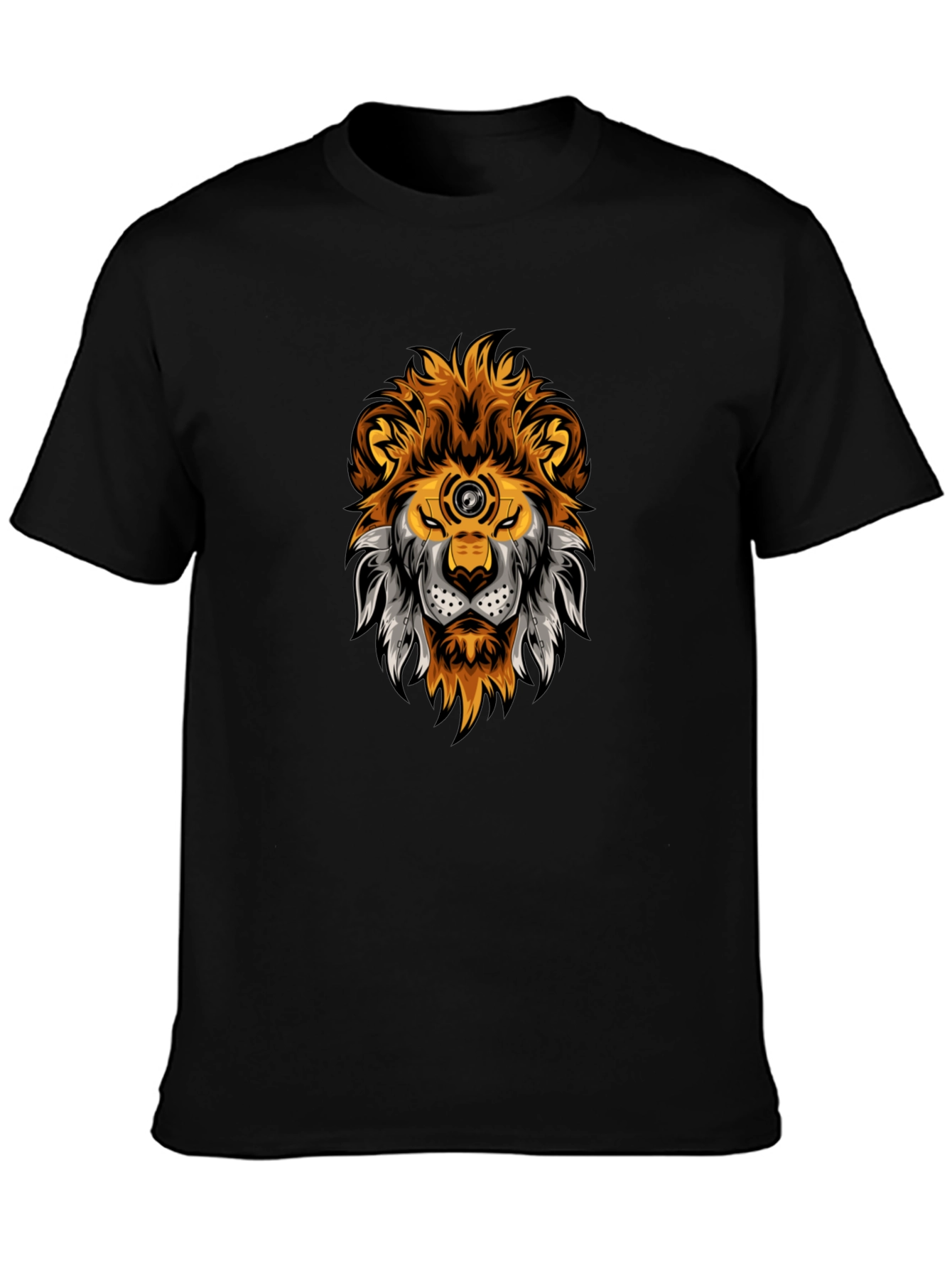 Lion Head Graphic Black T-Shirt