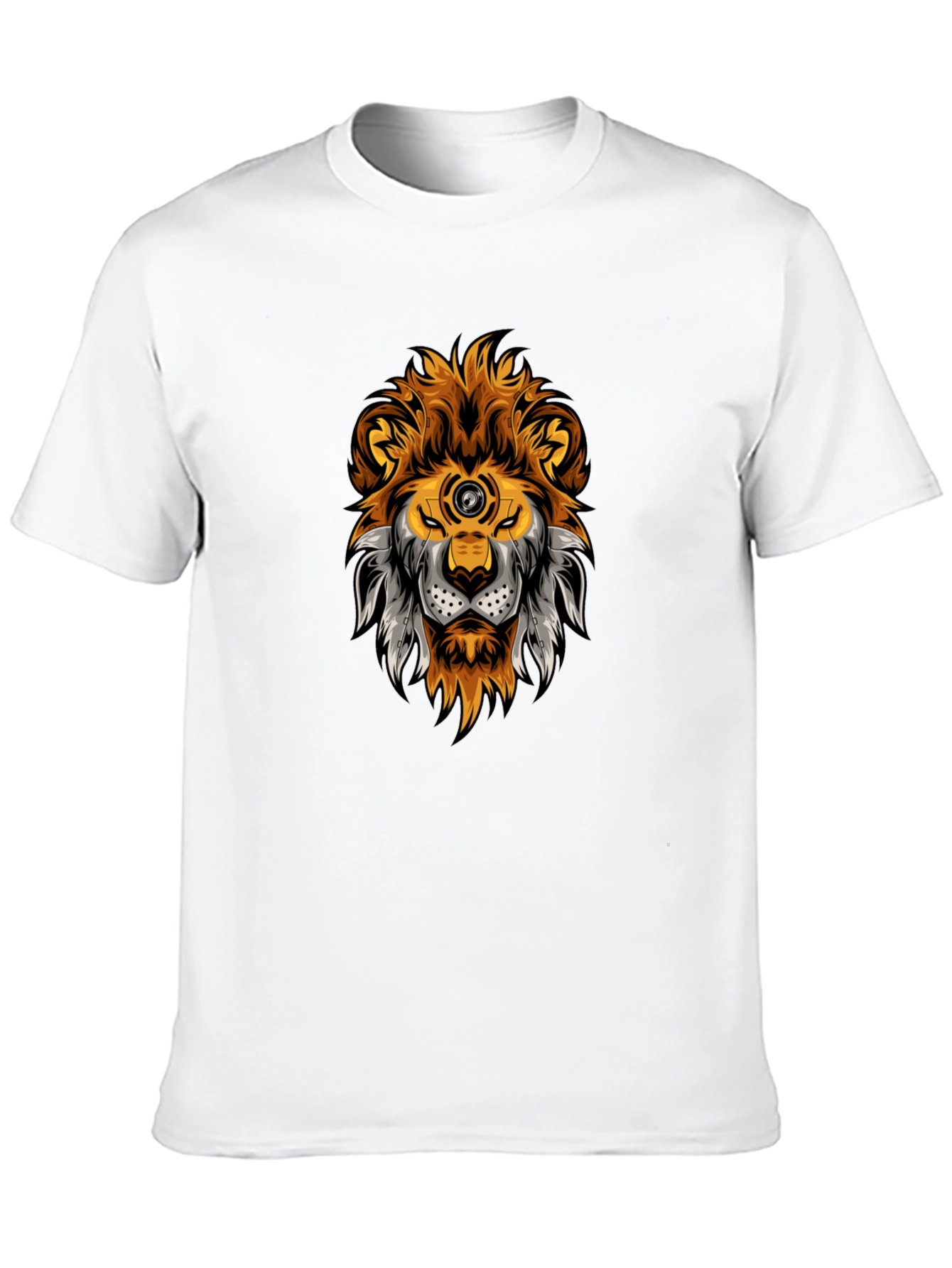 Lion Head Graphic Black T-Shirt