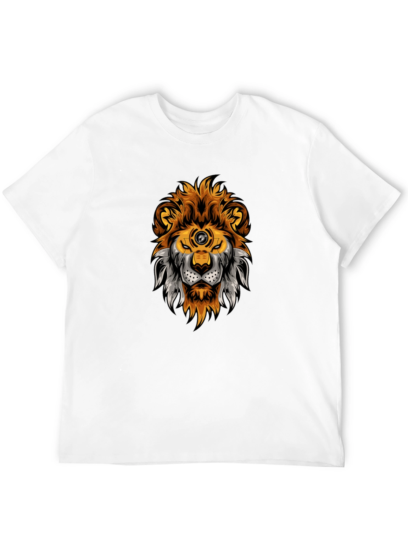 Lion Head Graphic Black T-Shirt