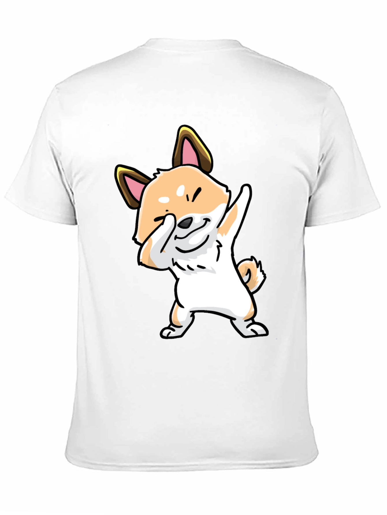 Dabbing Shiba Inu Graphic Tee - Black Cotton T-Shirt