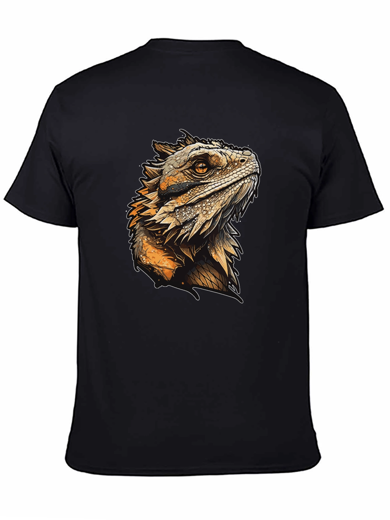 Lizard Graphic Print Black T-Shirt