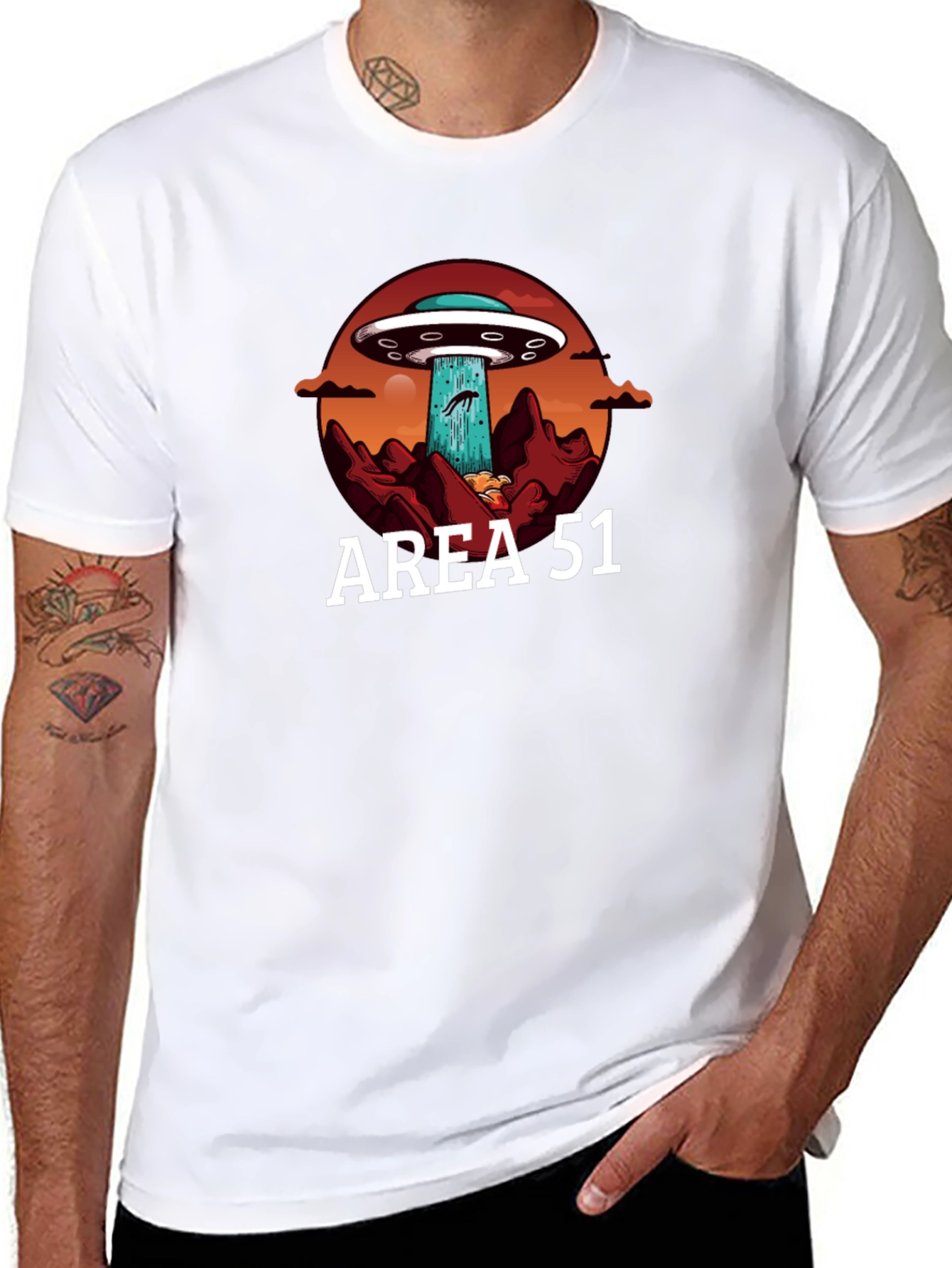 Area 51 UFO Abduction Graphic T-Shirt