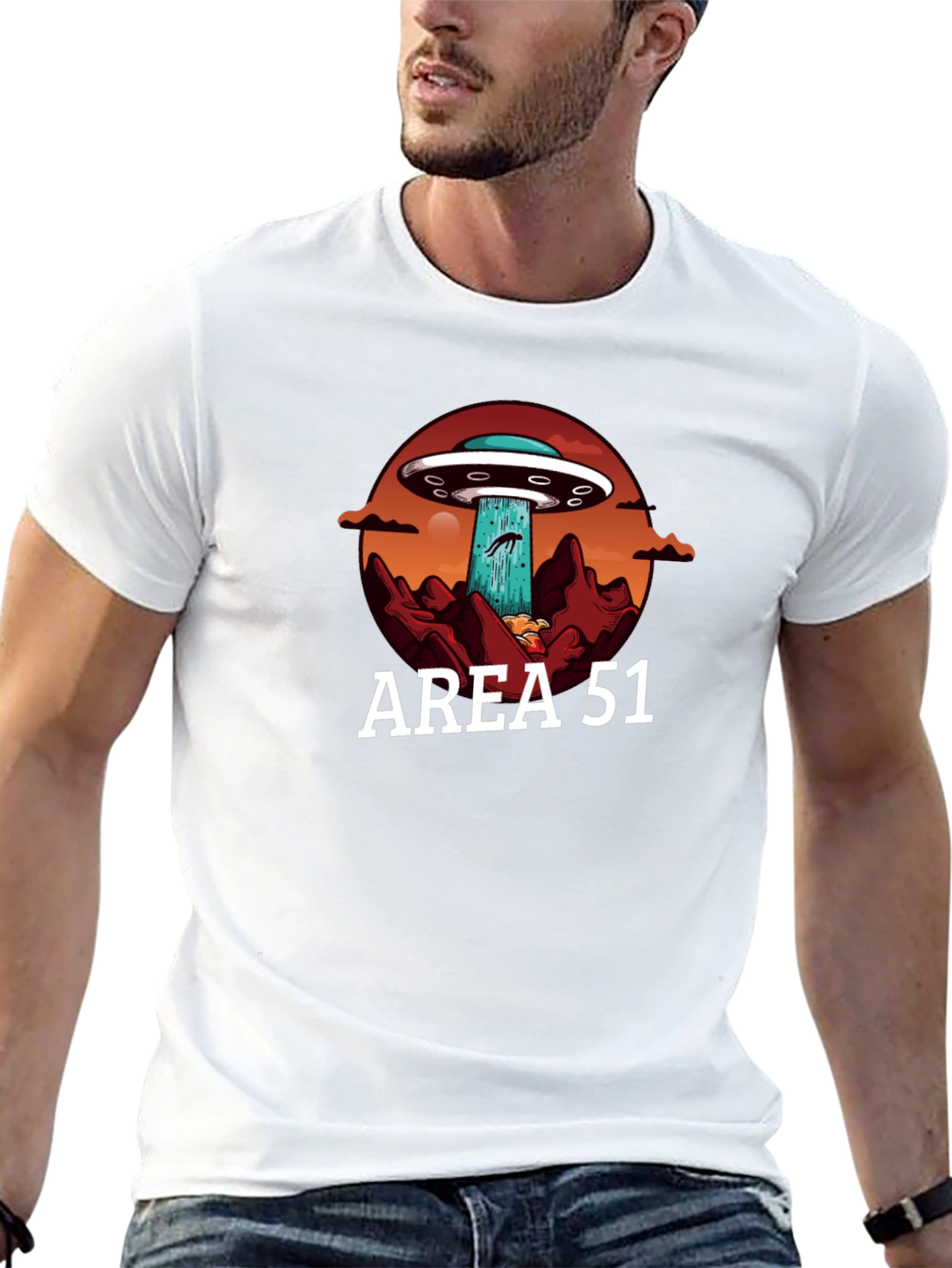 Area 51 UFO Abduction Graphic T-Shirt