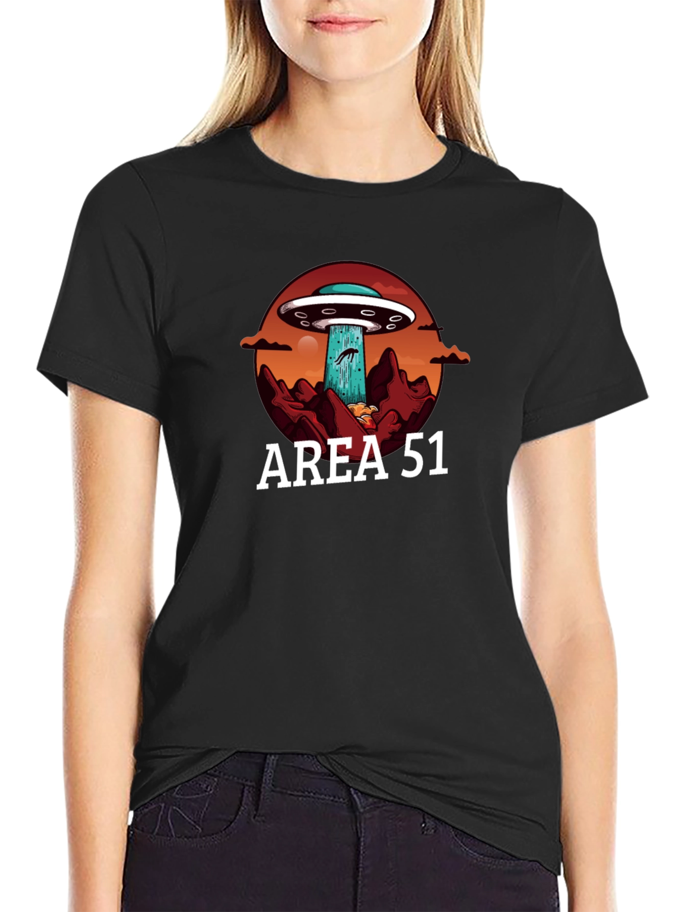 Area 51 UFO Abduction Graphic T-Shirt