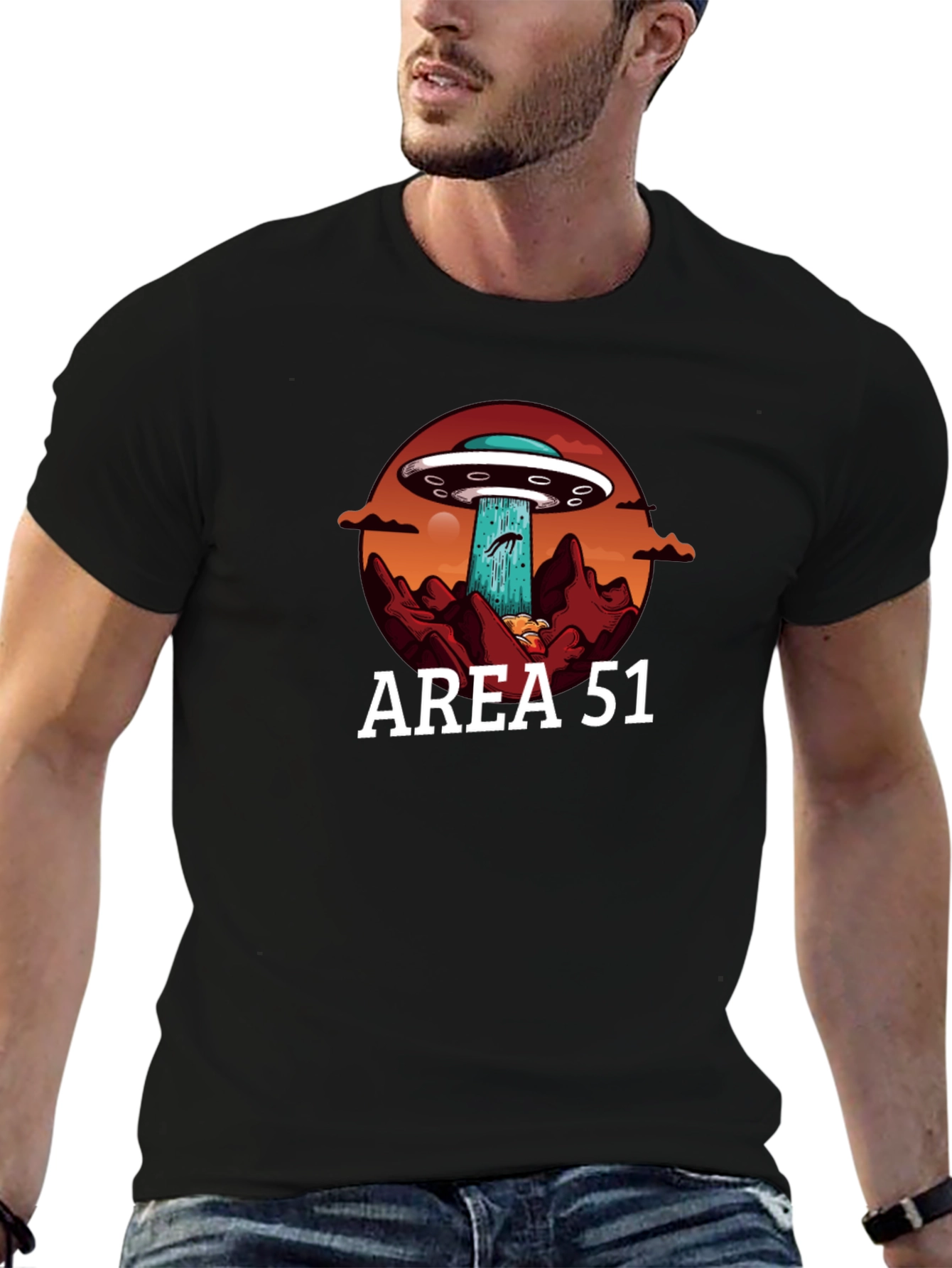 Area 51 UFO Abduction Graphic T-Shirt