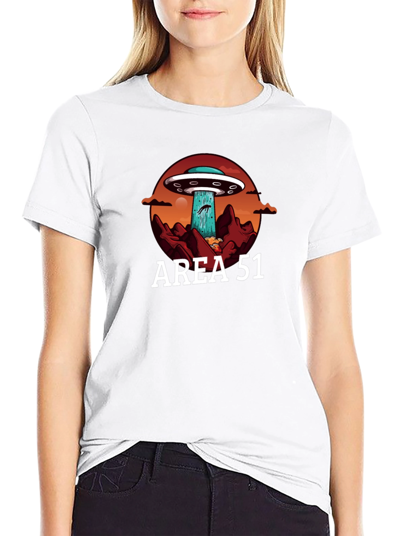 Area 51 UFO Abduction Graphic T-Shirt