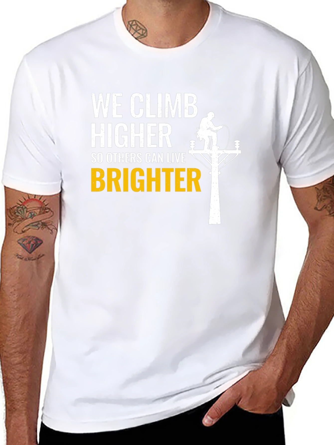 Lineman T-Shirt - We Climb Higher Brighter