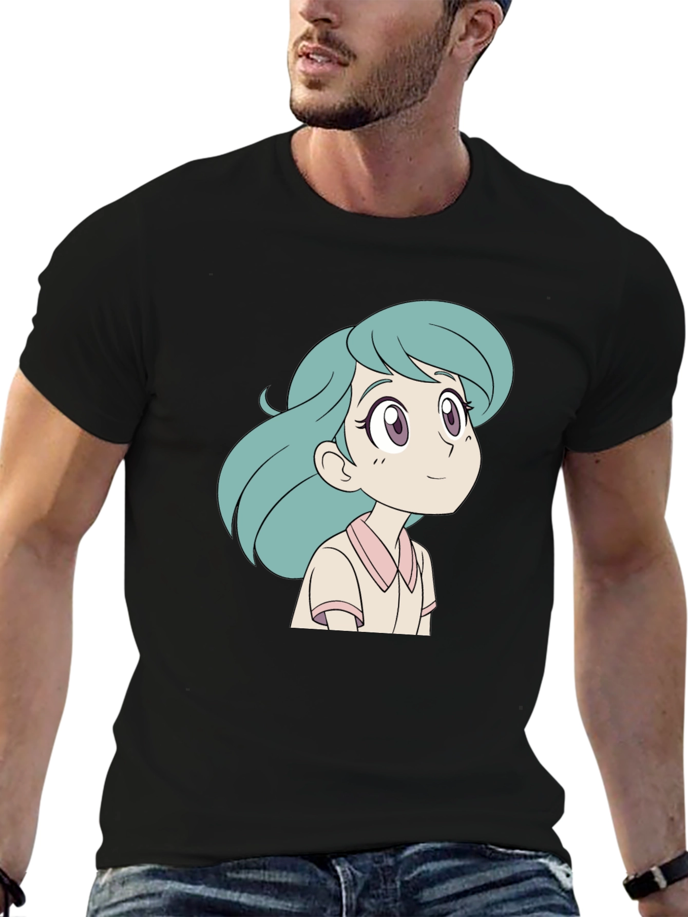 Cartoon Character Graphic Print Black T-Shirt