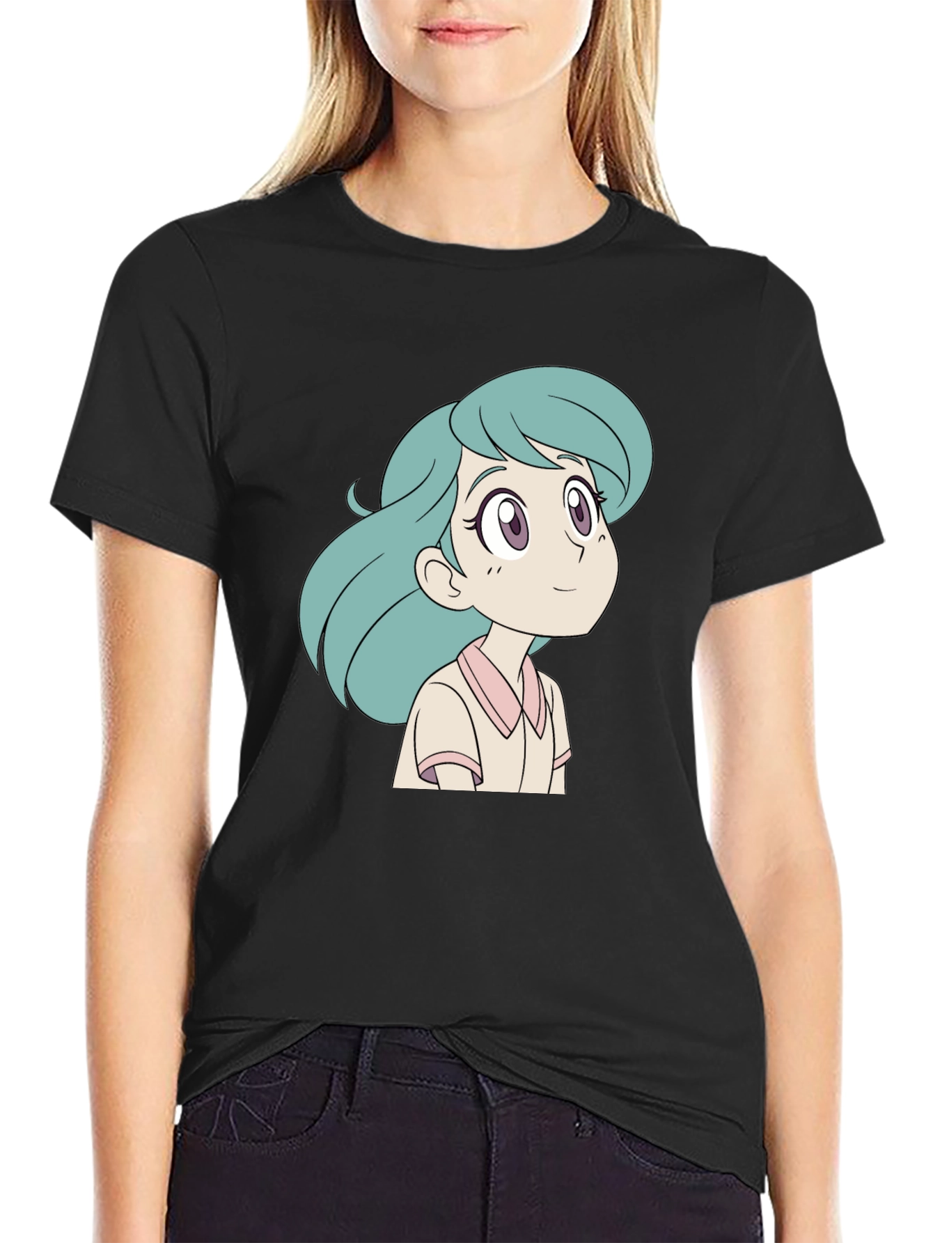 Cartoon Character Graphic Print Black T-Shirt