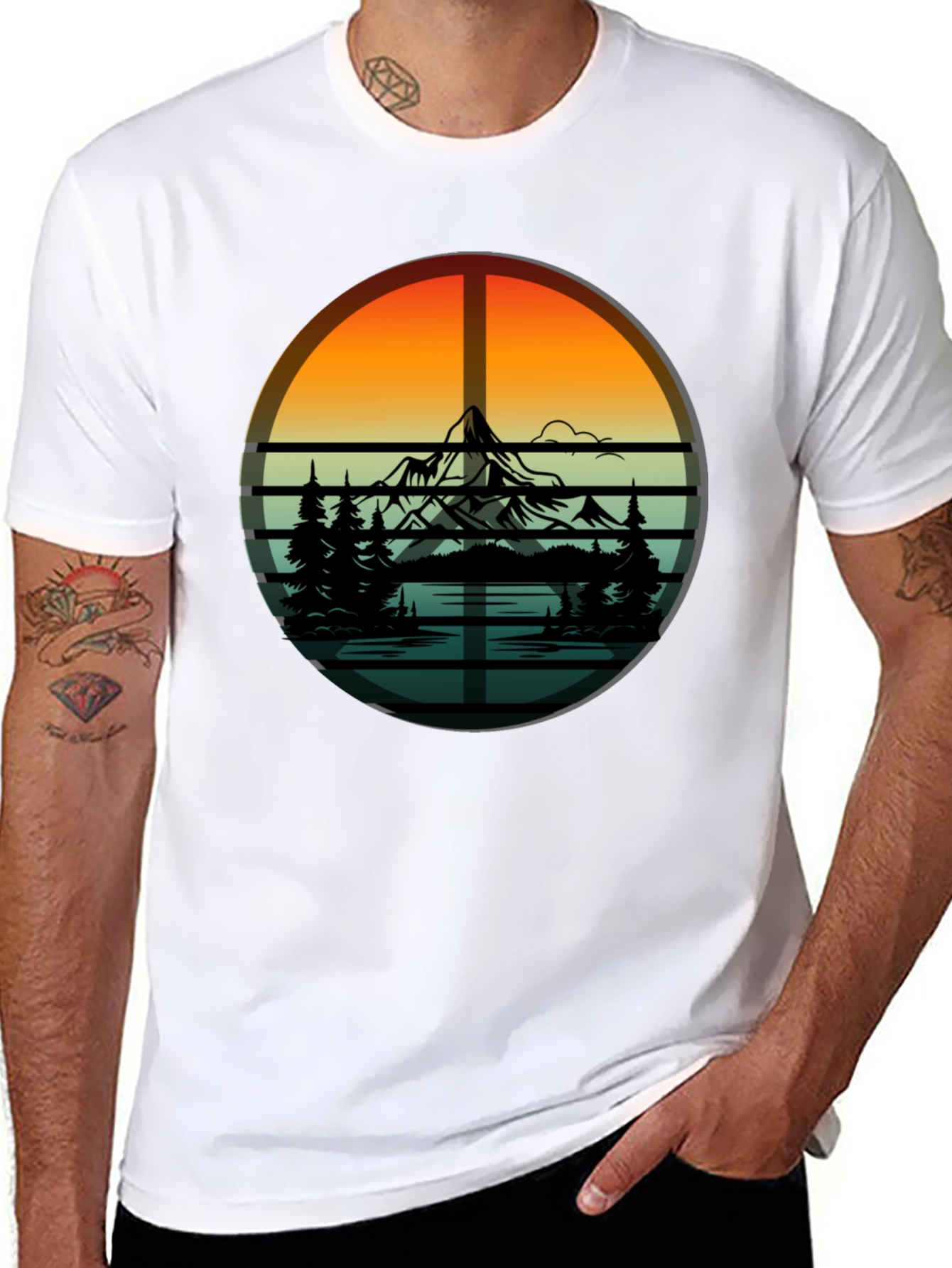 Mountain & Trees Graphic Tee - Nature Lovers T-Shirt