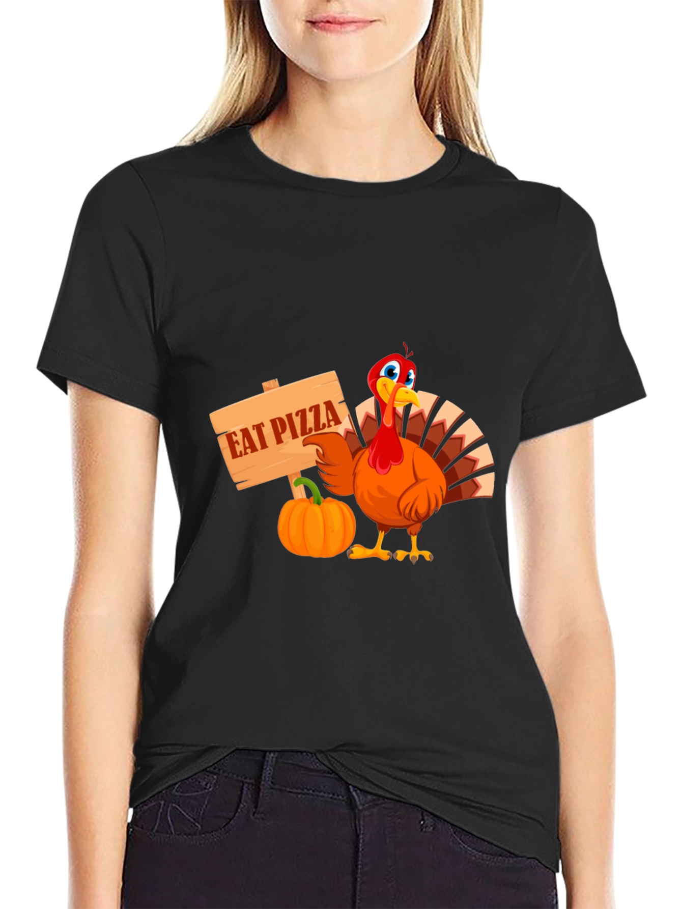 Eat Pizza Thanksgiving Turkey Tee