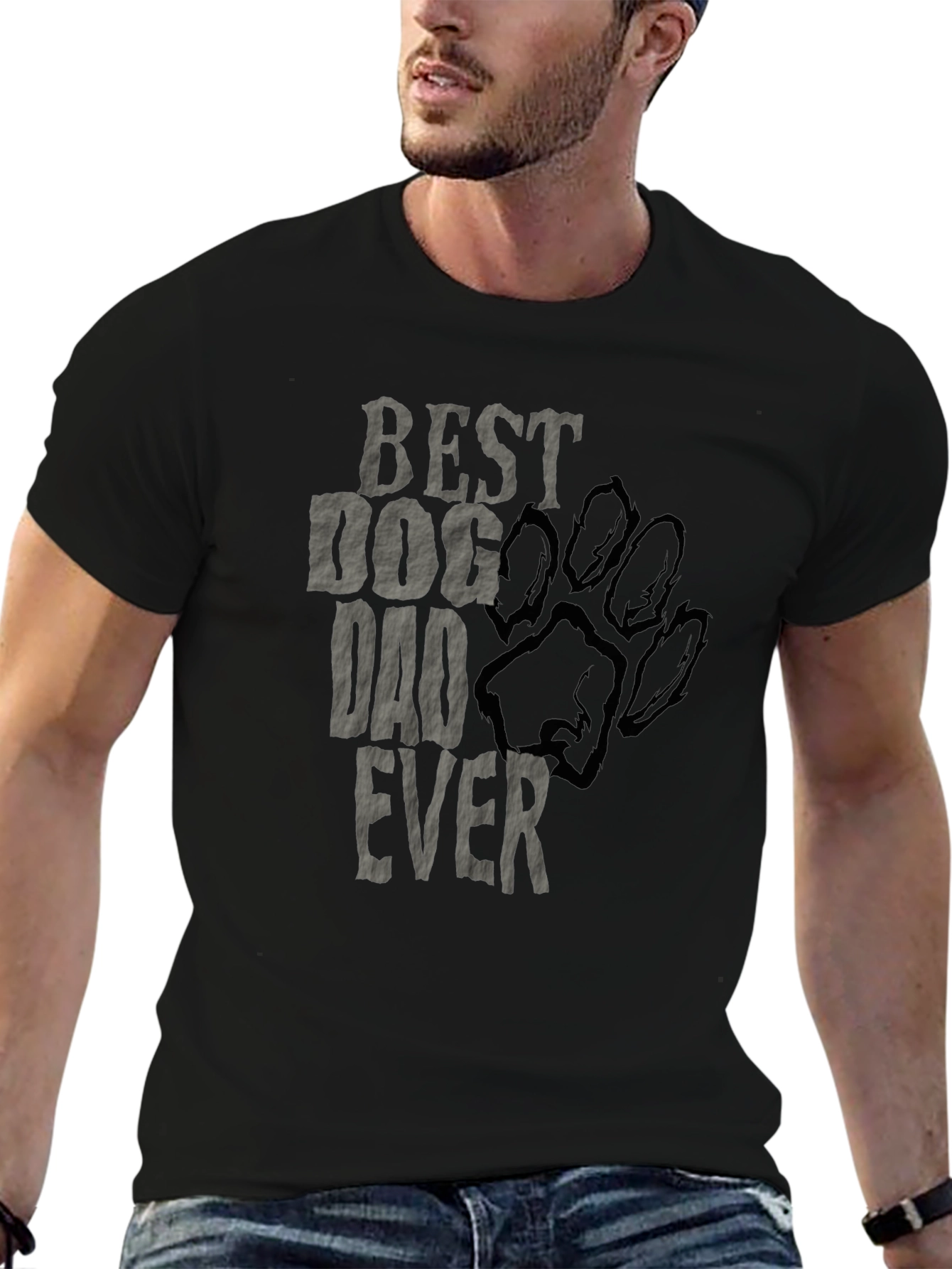 Best Dog Dad Ever T-Shirt - Black Graphic Tee
