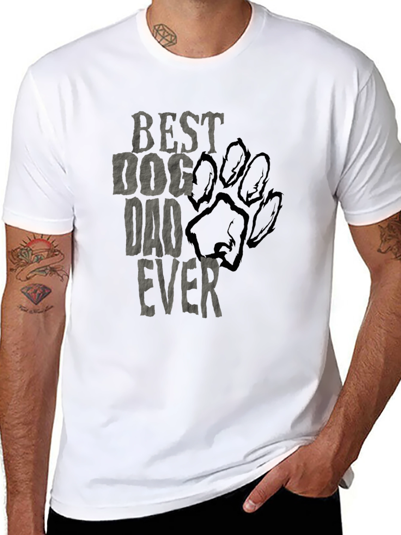 Best Dog Dad Ever T-Shirt - Black Graphic Tee