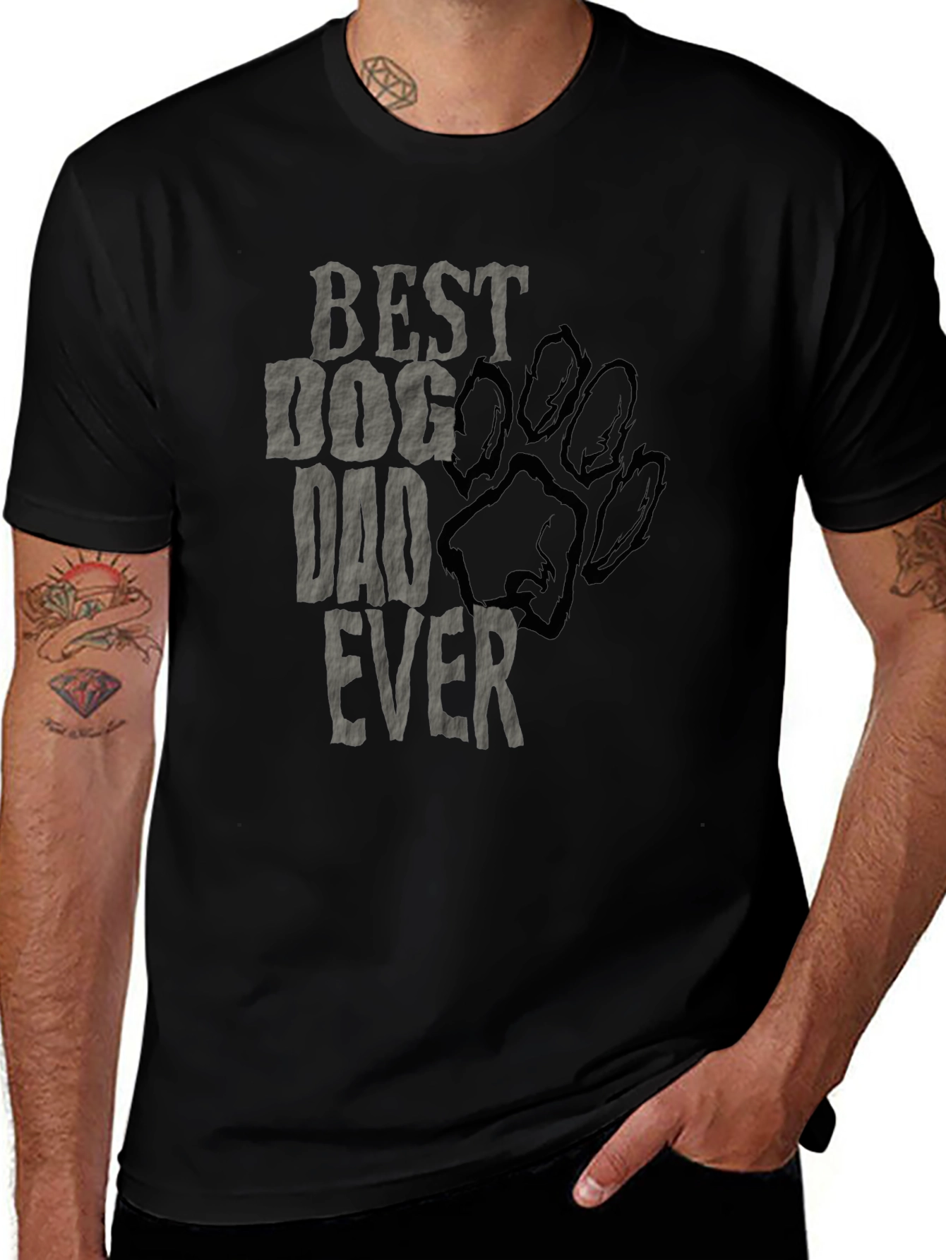 Best Dog Dad Ever T-Shirt - Black Graphic Tee