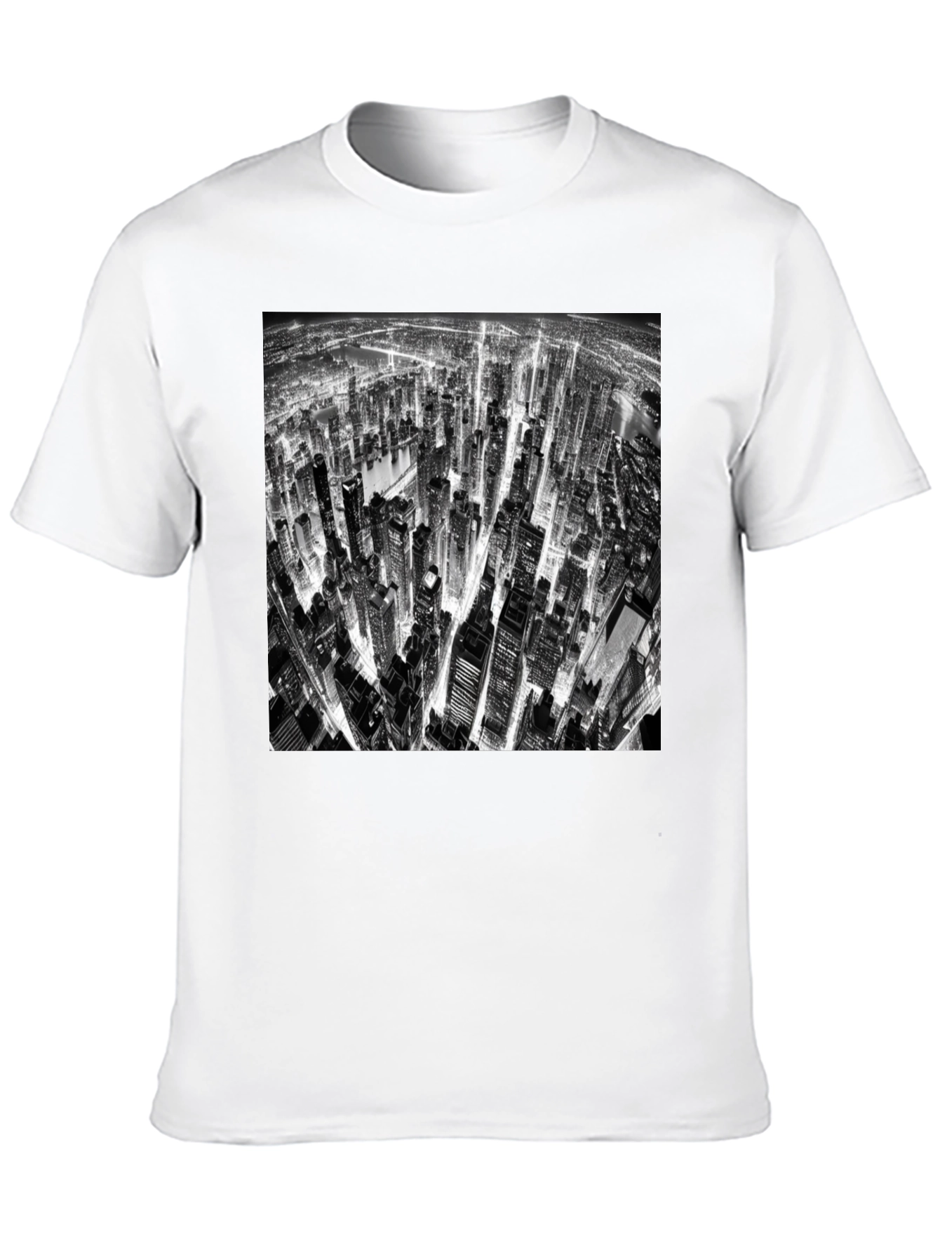 Cityscape Print Black T-Shirt