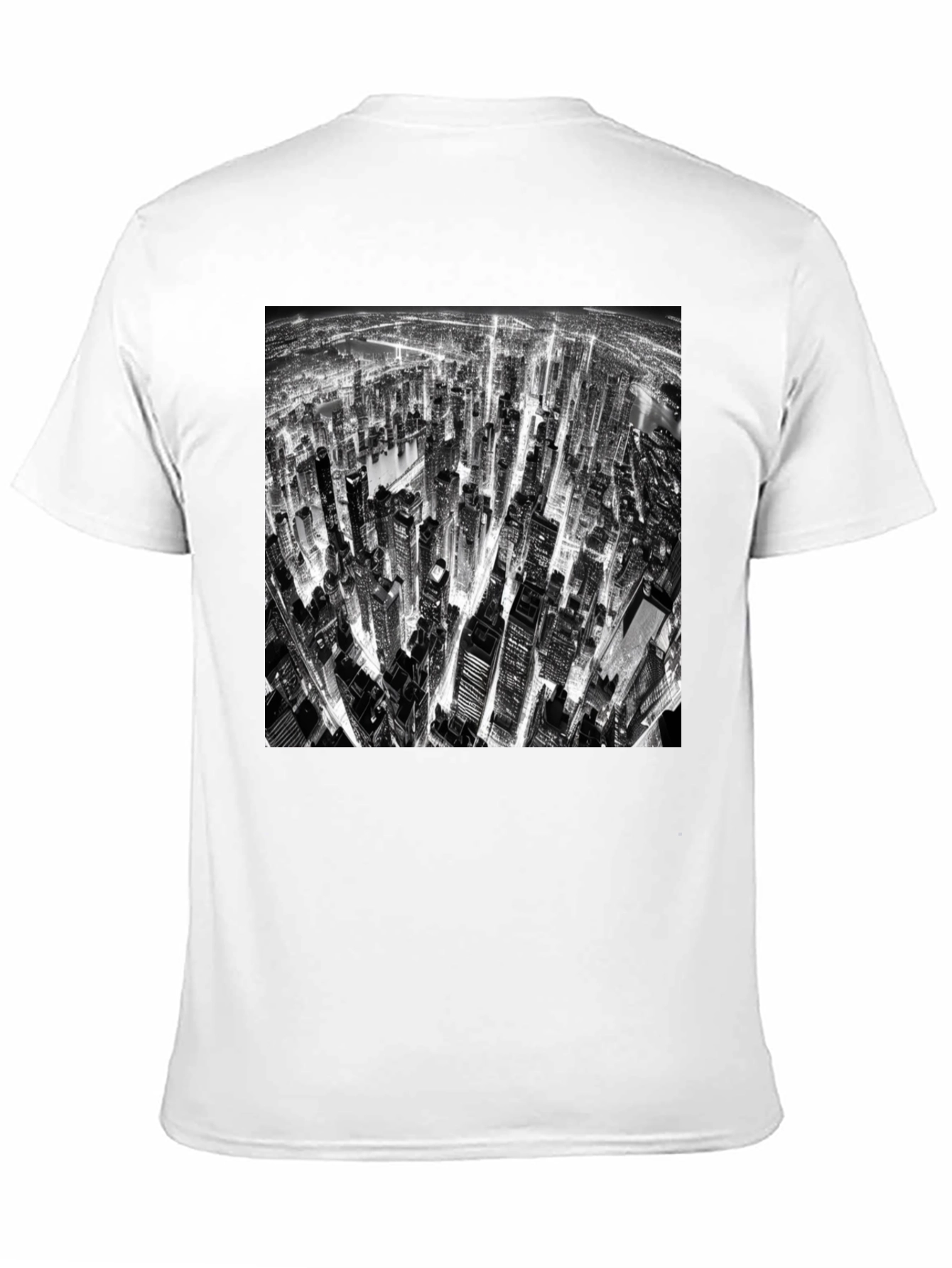 Cityscape Print Black T-Shirt