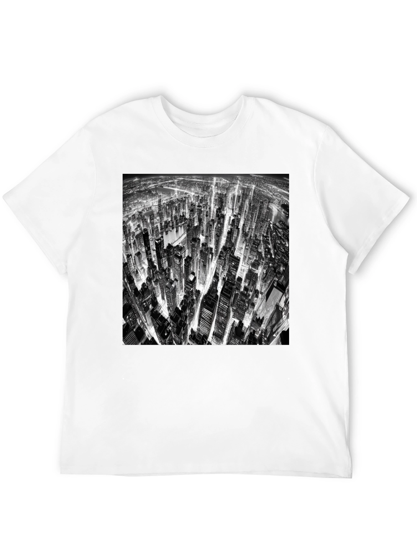 Cityscape Print Black T-Shirt