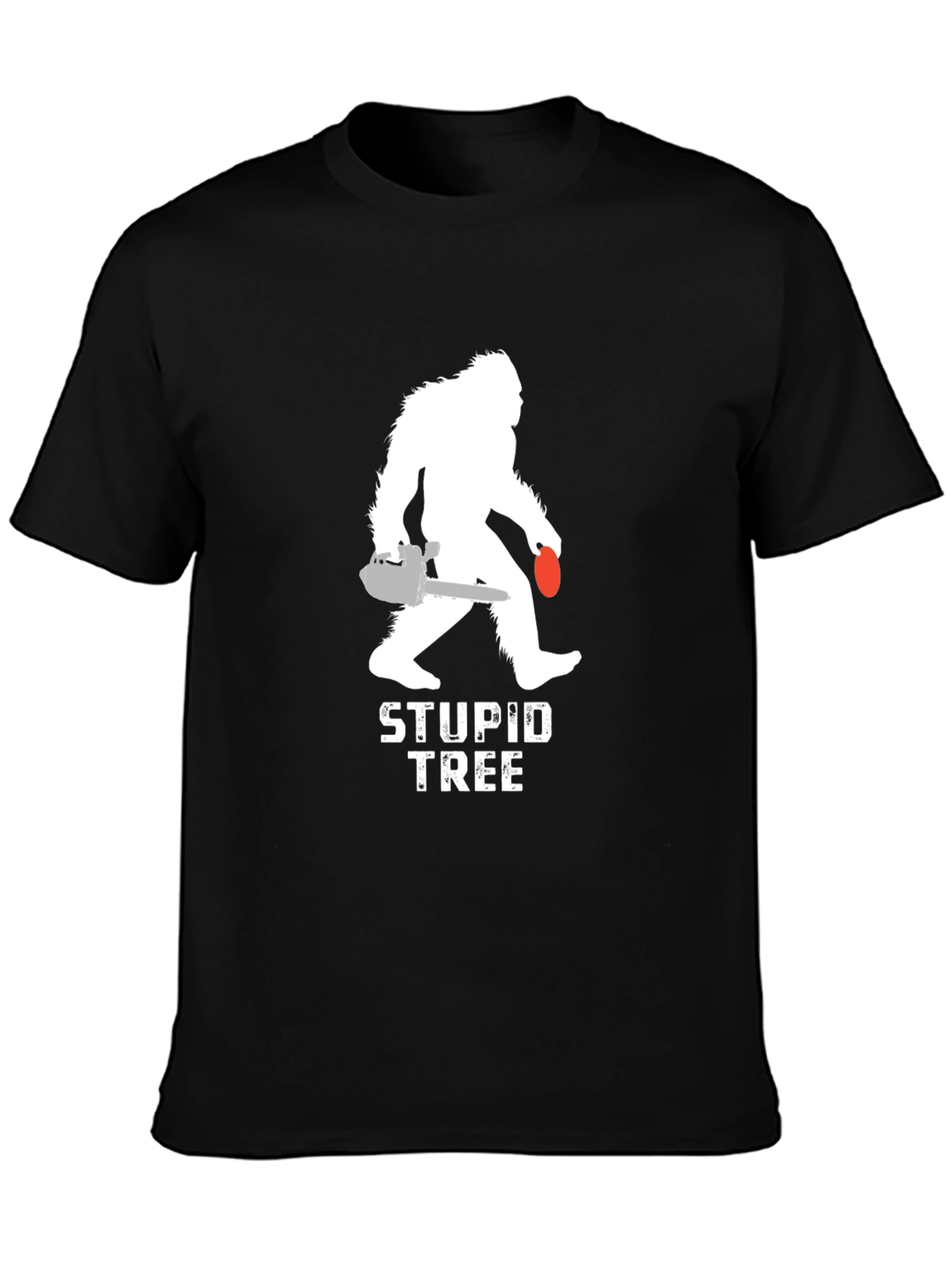 Sasquatch Stupid Tree Graphic T-Shirt