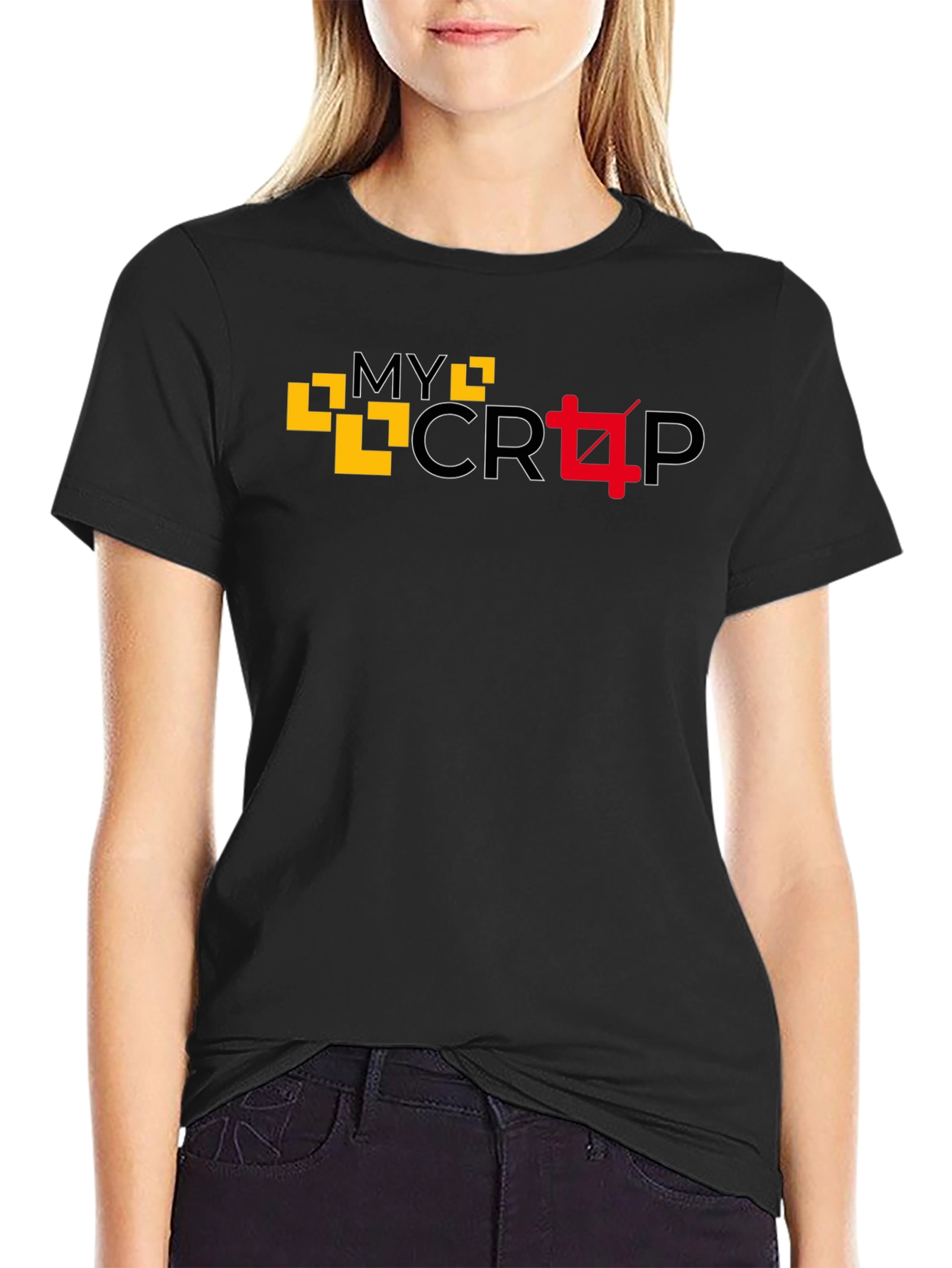 My Crop Graphic Black T-Shirt