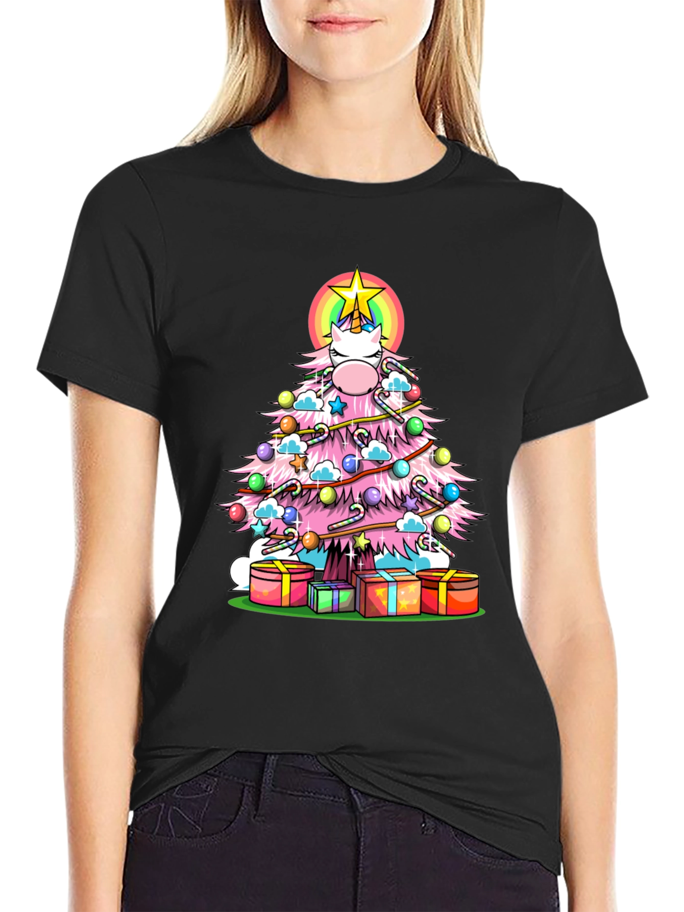 Unicorn Christmas Tree T-Shirt