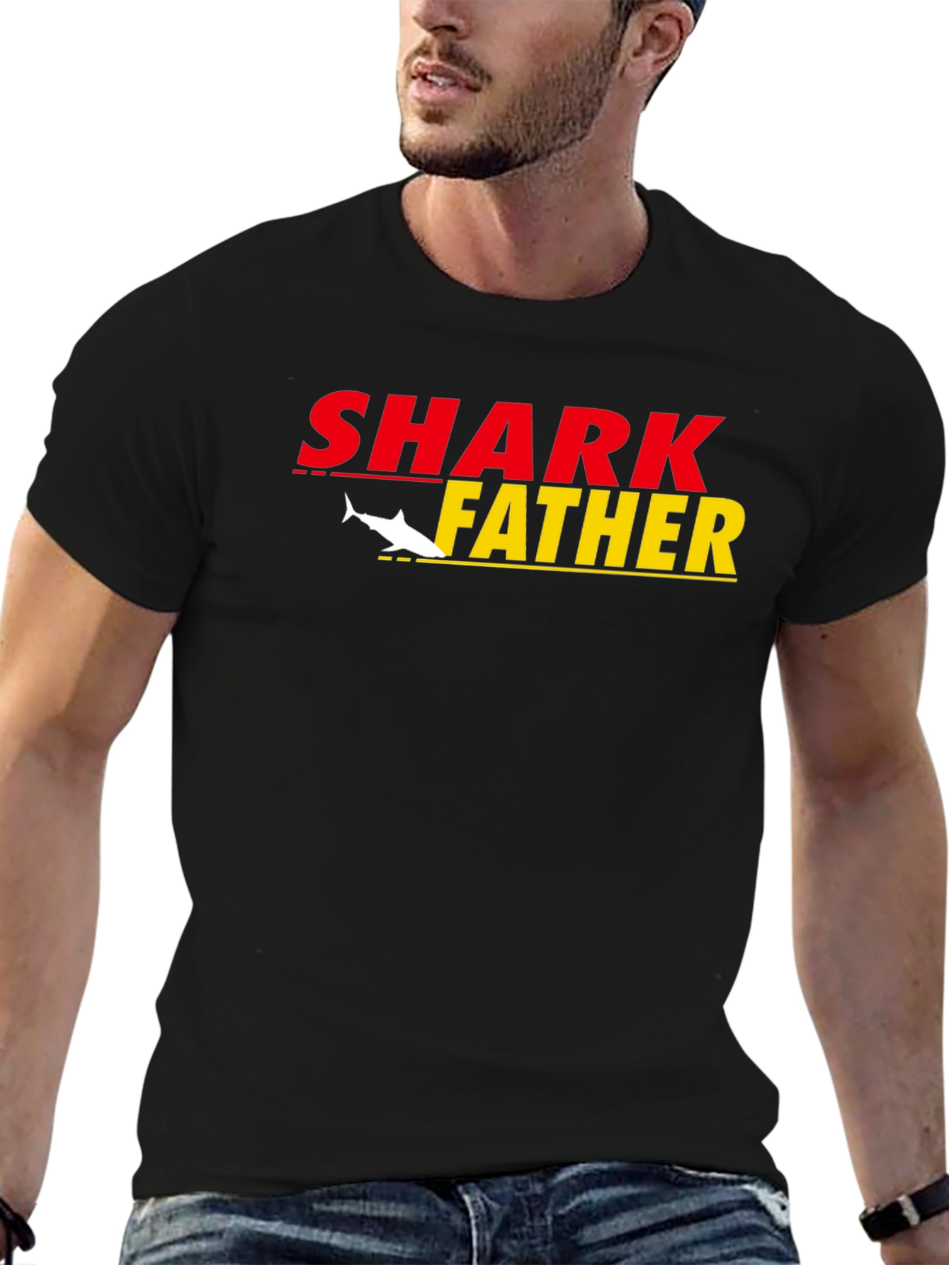 Shark Father Graphic T-Shirt - Cool Dad Tee