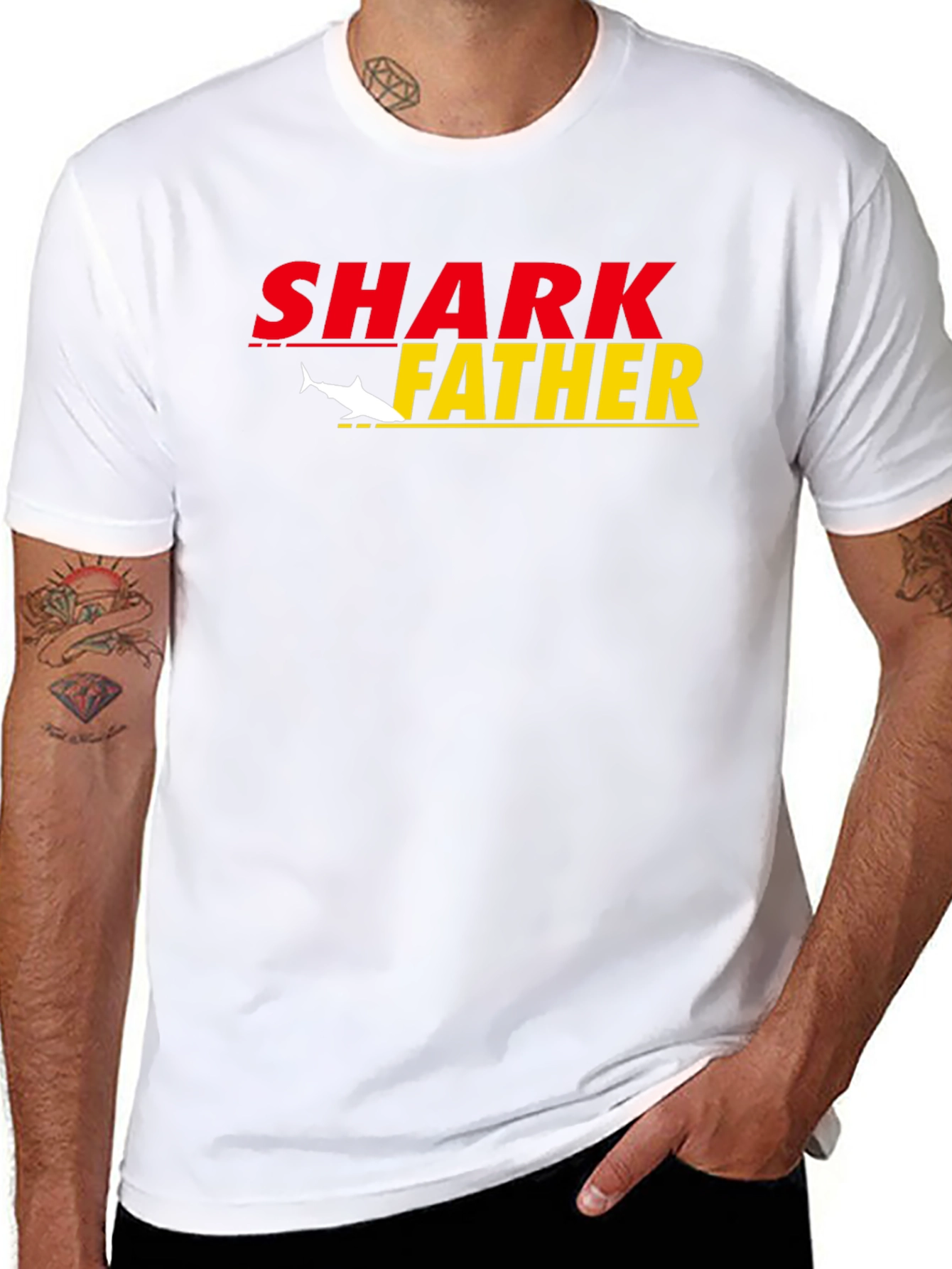 Shark Father Graphic T-Shirt - Cool Dad Tee