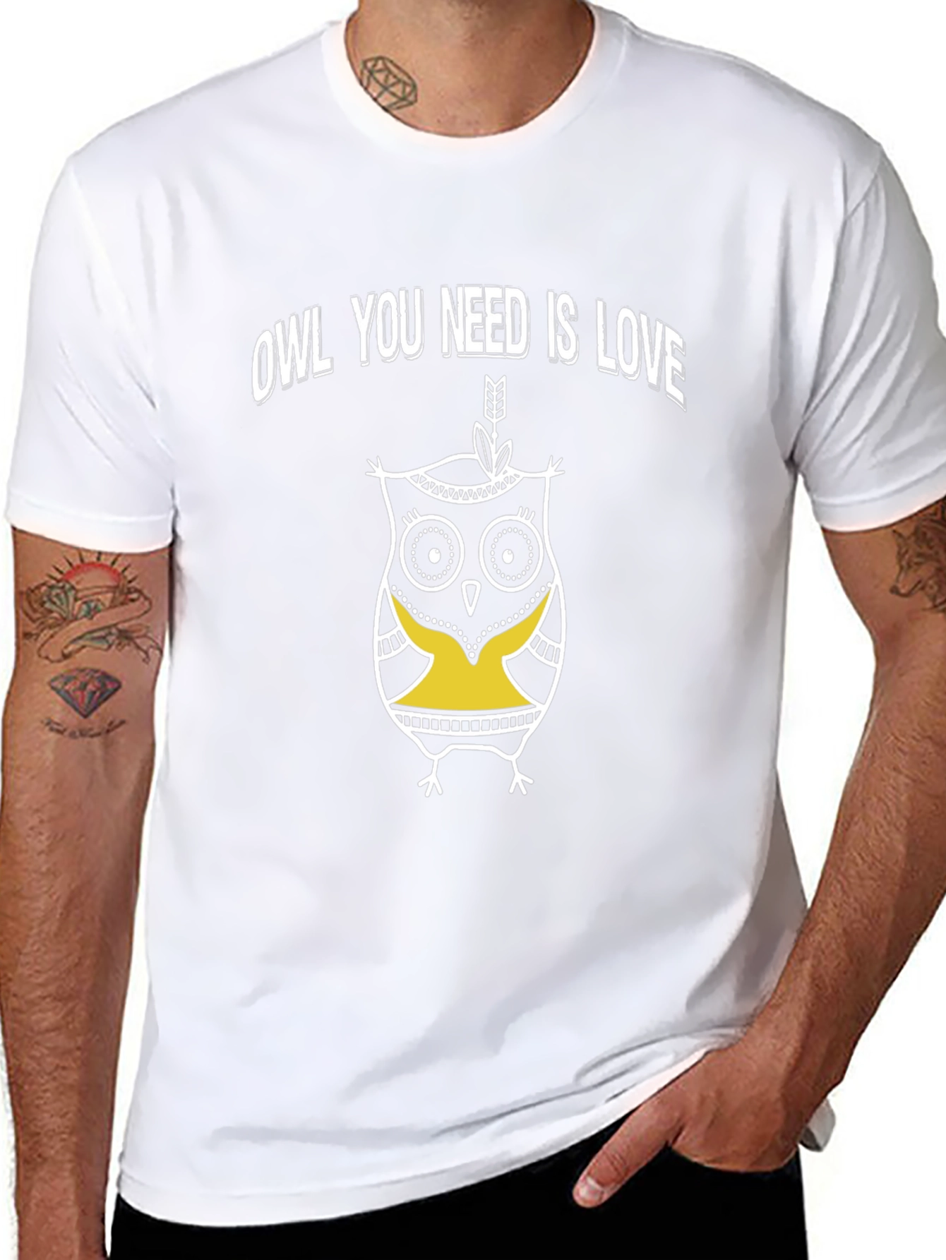 Owl You Need Is Love Graphic T-Shirt - Black