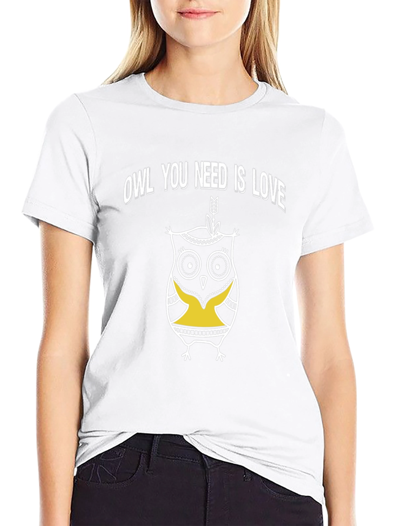 Owl You Need Is Love Graphic T-Shirt - Black