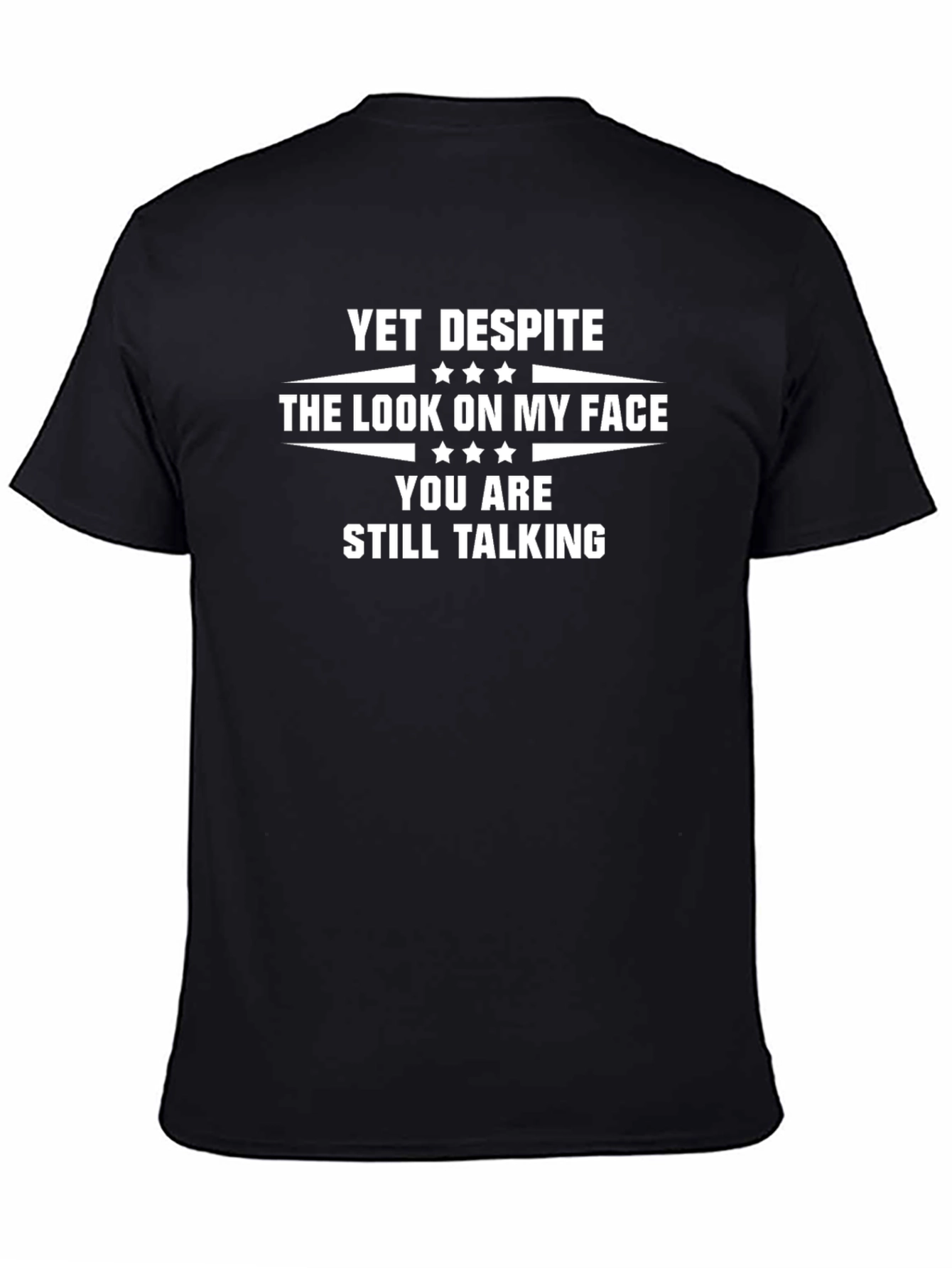 Humorous Still Talking Graphic Tee - Black
