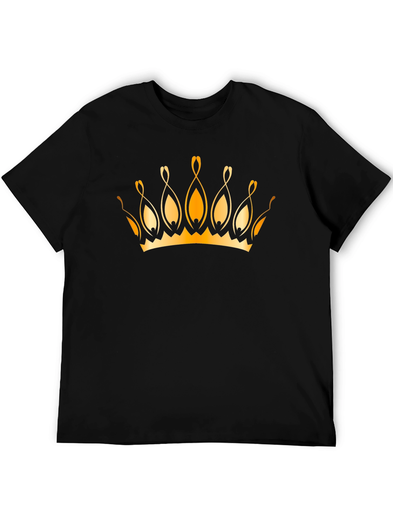 Golden Crown Graphic Black T-Shirt