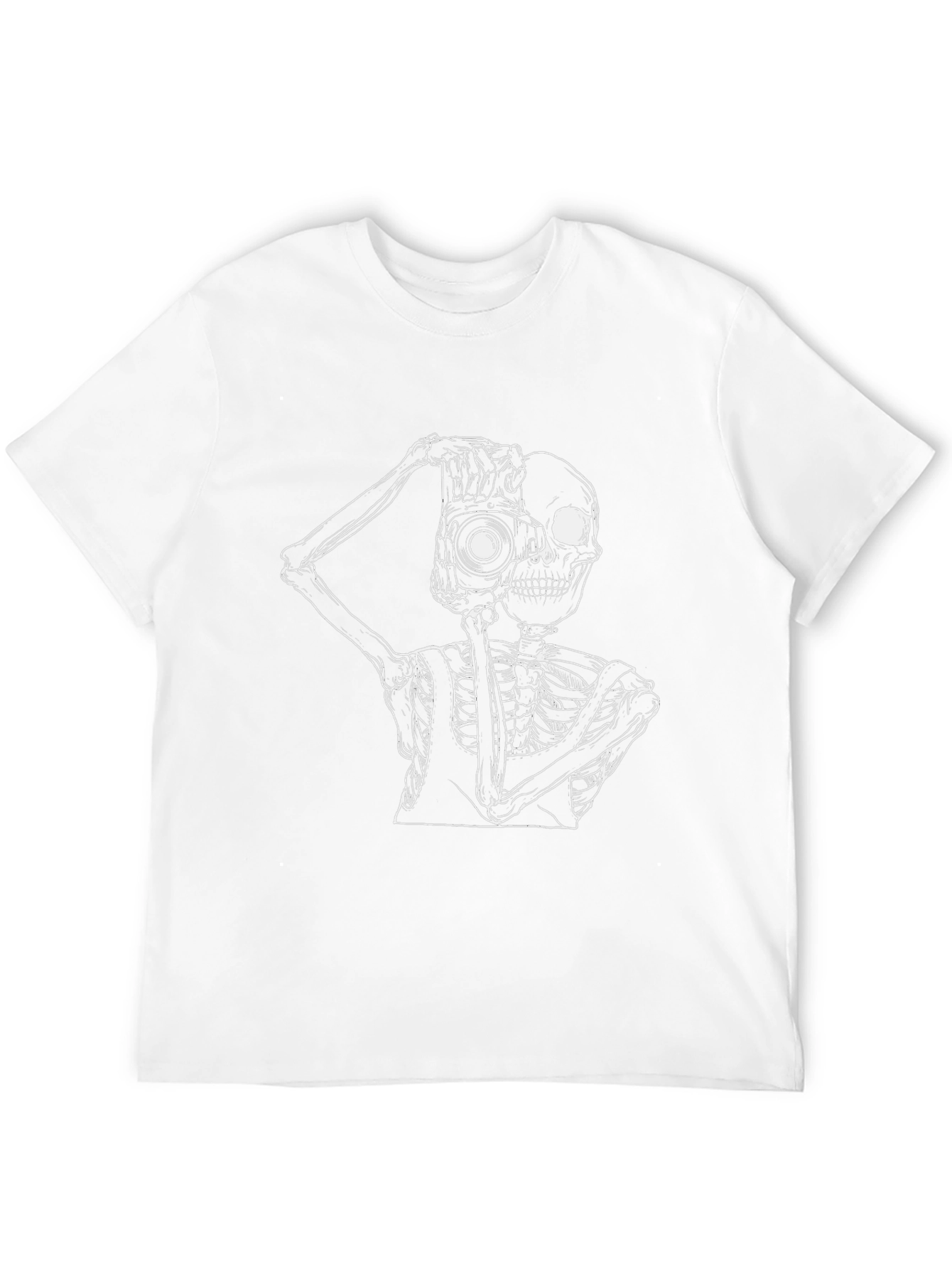 Skeleton Photographer Graphic T-Shirt - Black
