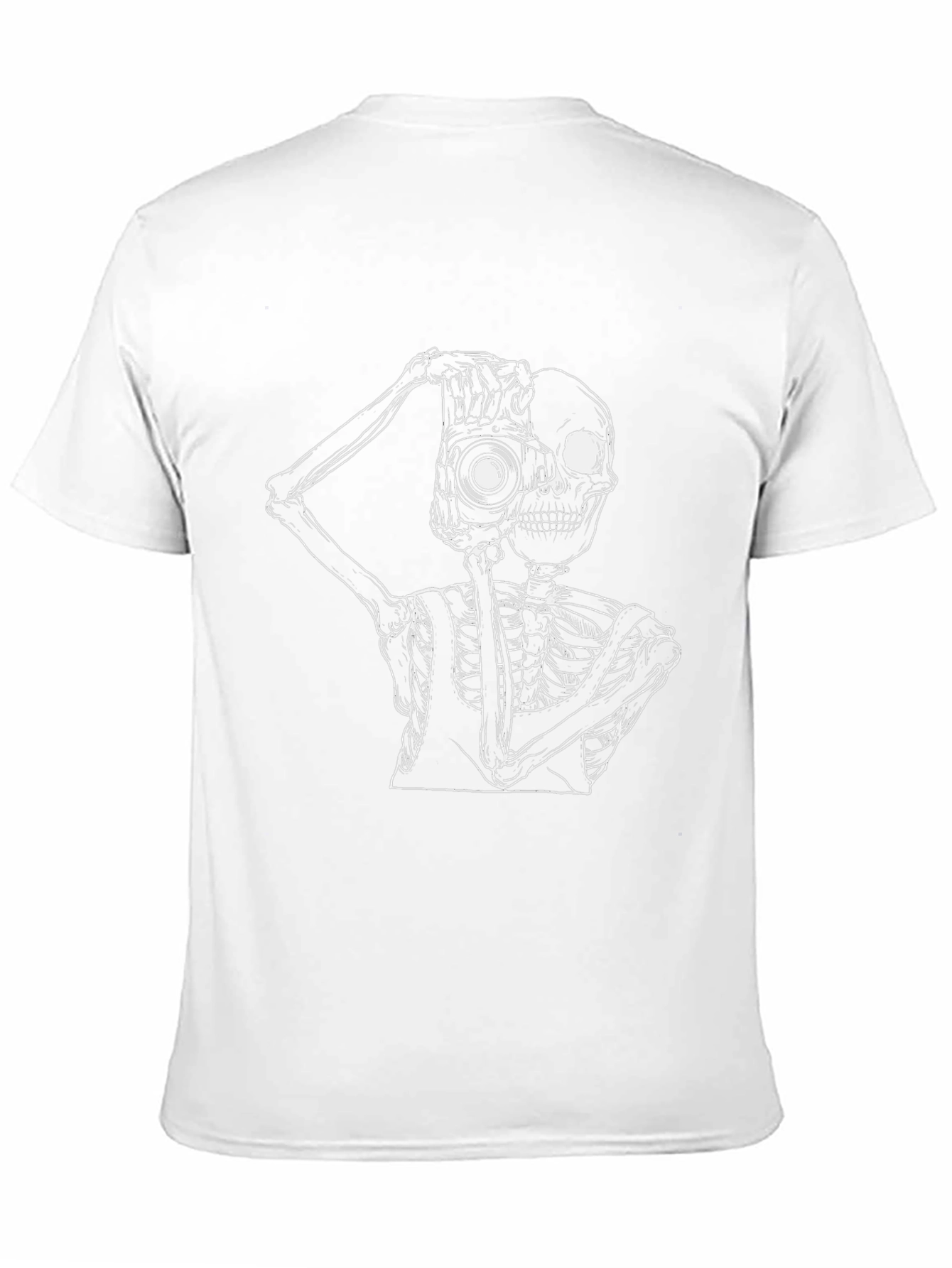 Skeleton Photographer Graphic T-Shirt - Black