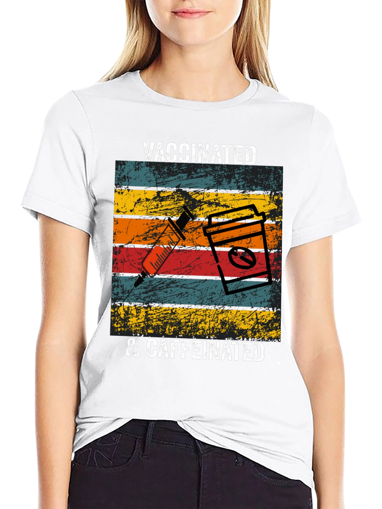 Vaccinated & Caffeinated T-Shirt