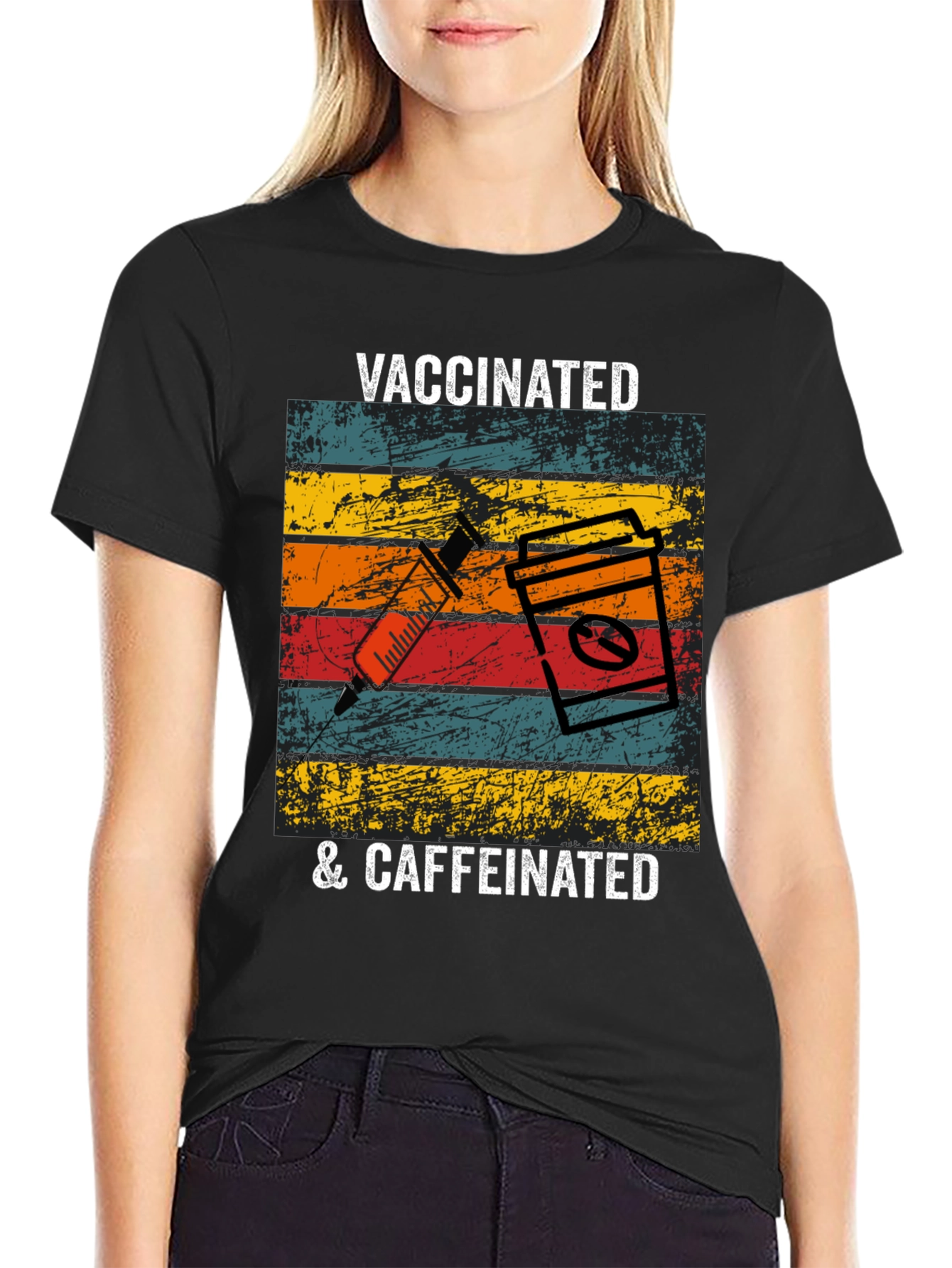 Vaccinated & Caffeinated T-Shirt