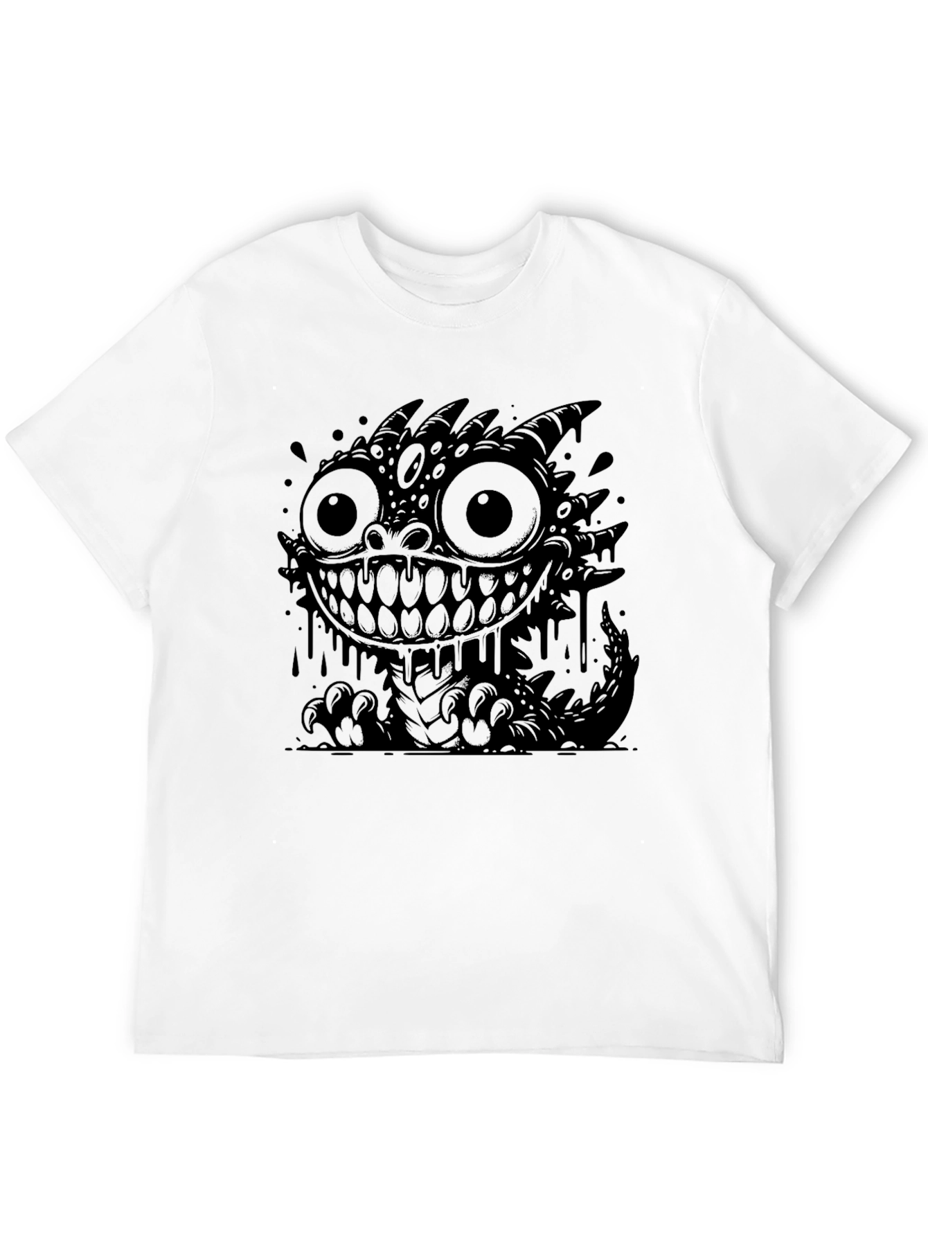 Monster Graphic Tee - Black Cotton T-Shirt