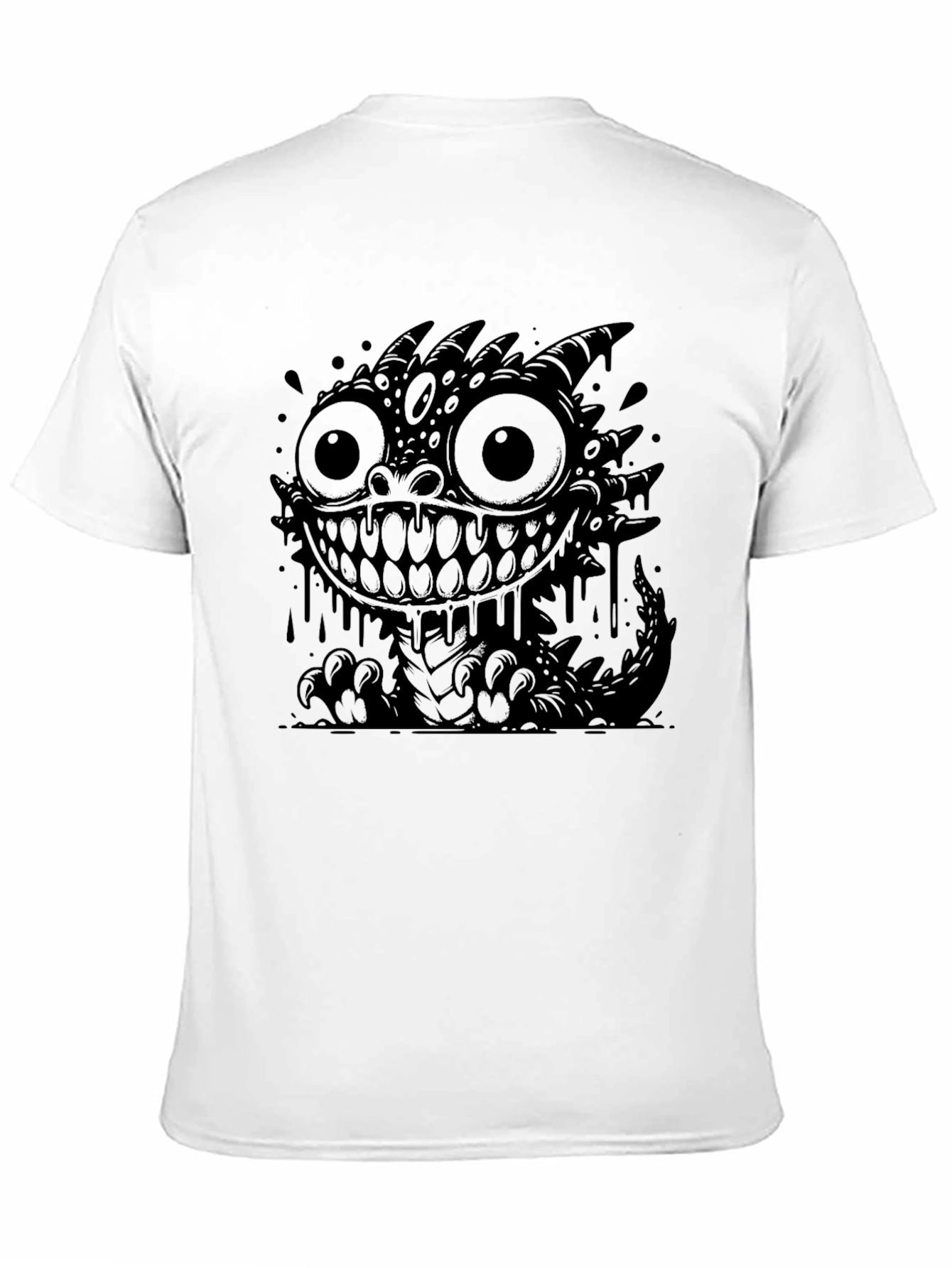 Monster Graphic Tee - Black Cotton T-Shirt