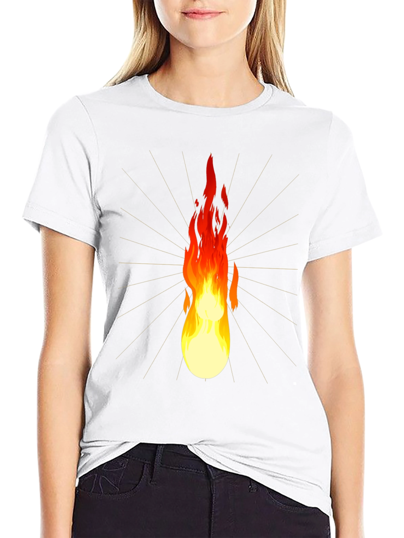 Flaming Lightbulb Graphic Tee - Unique Design
