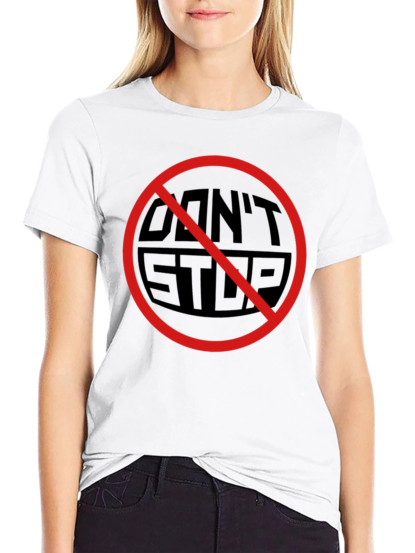 Dont Stop Graphic Tee - Black Crew Neck T-Shirt