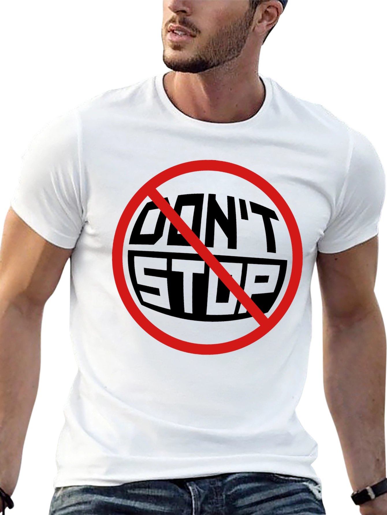 Dont Stop Graphic Tee - Black Crew Neck T-Shirt