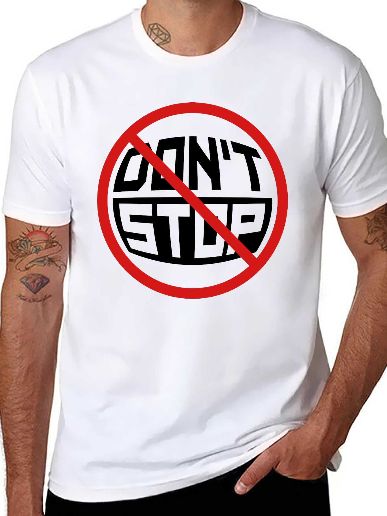 Dont Stop Graphic Tee - Black Crew Neck T-Shirt
