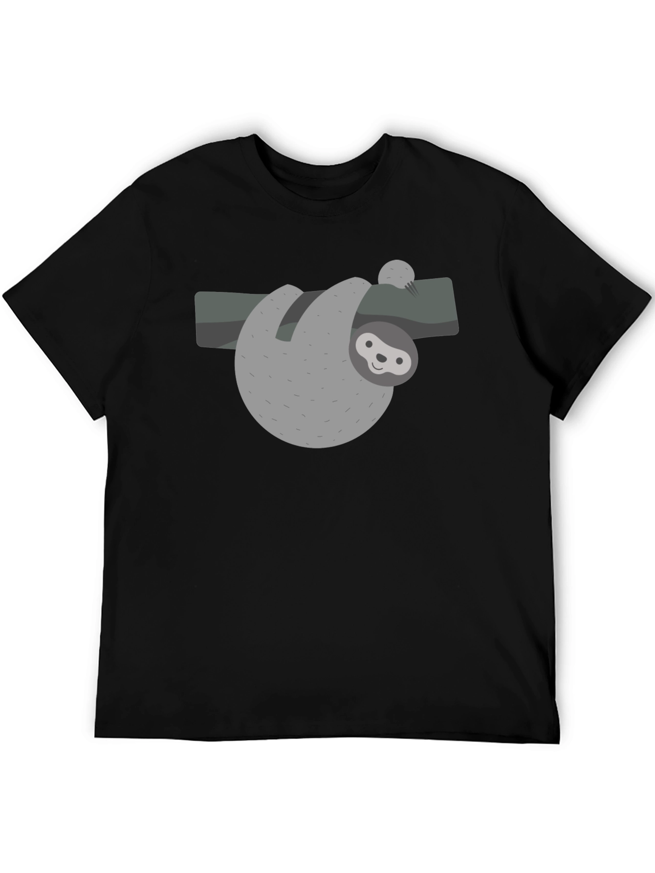 Cute Sloth Graphic Tee - Black