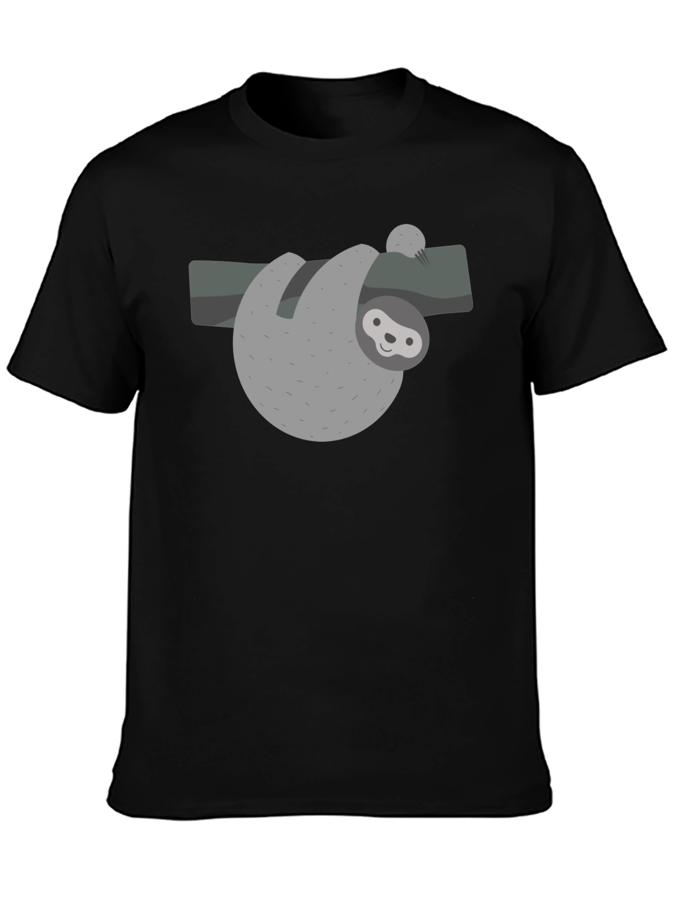 Cute Sloth Graphic Tee - Black