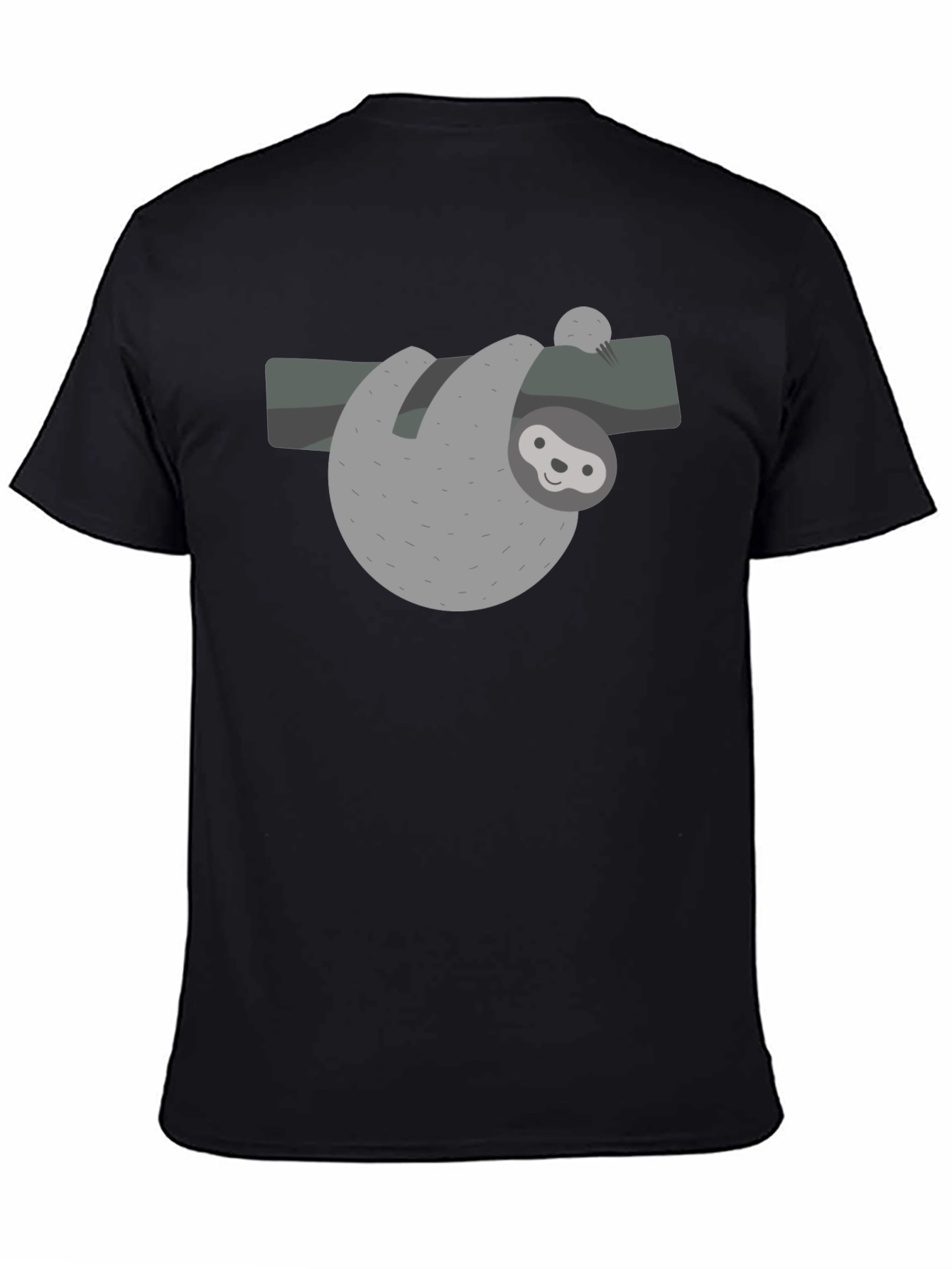 Cute Sloth Graphic Tee - Black