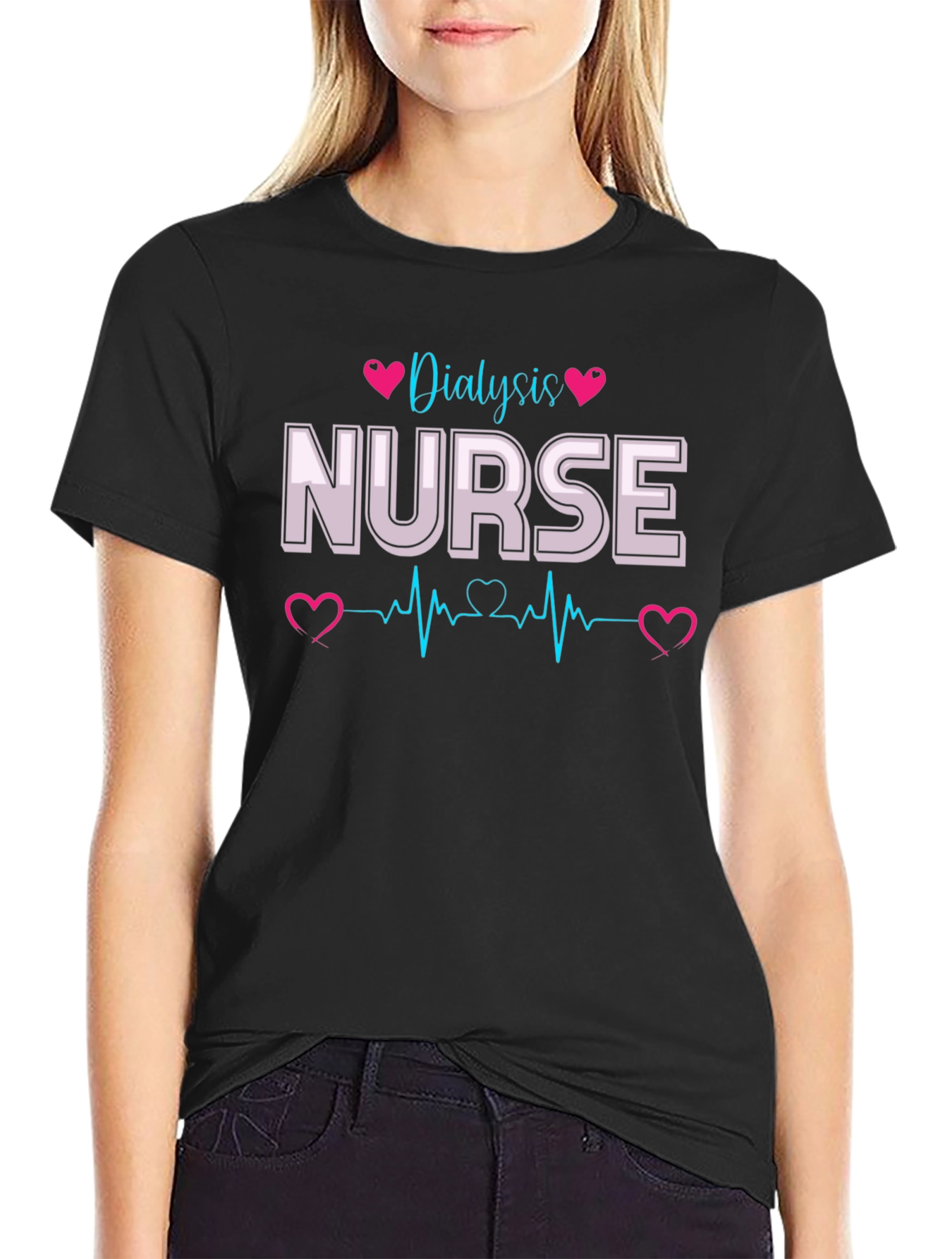 Dialysis Nurse T-Shirt - Heartbeat Design