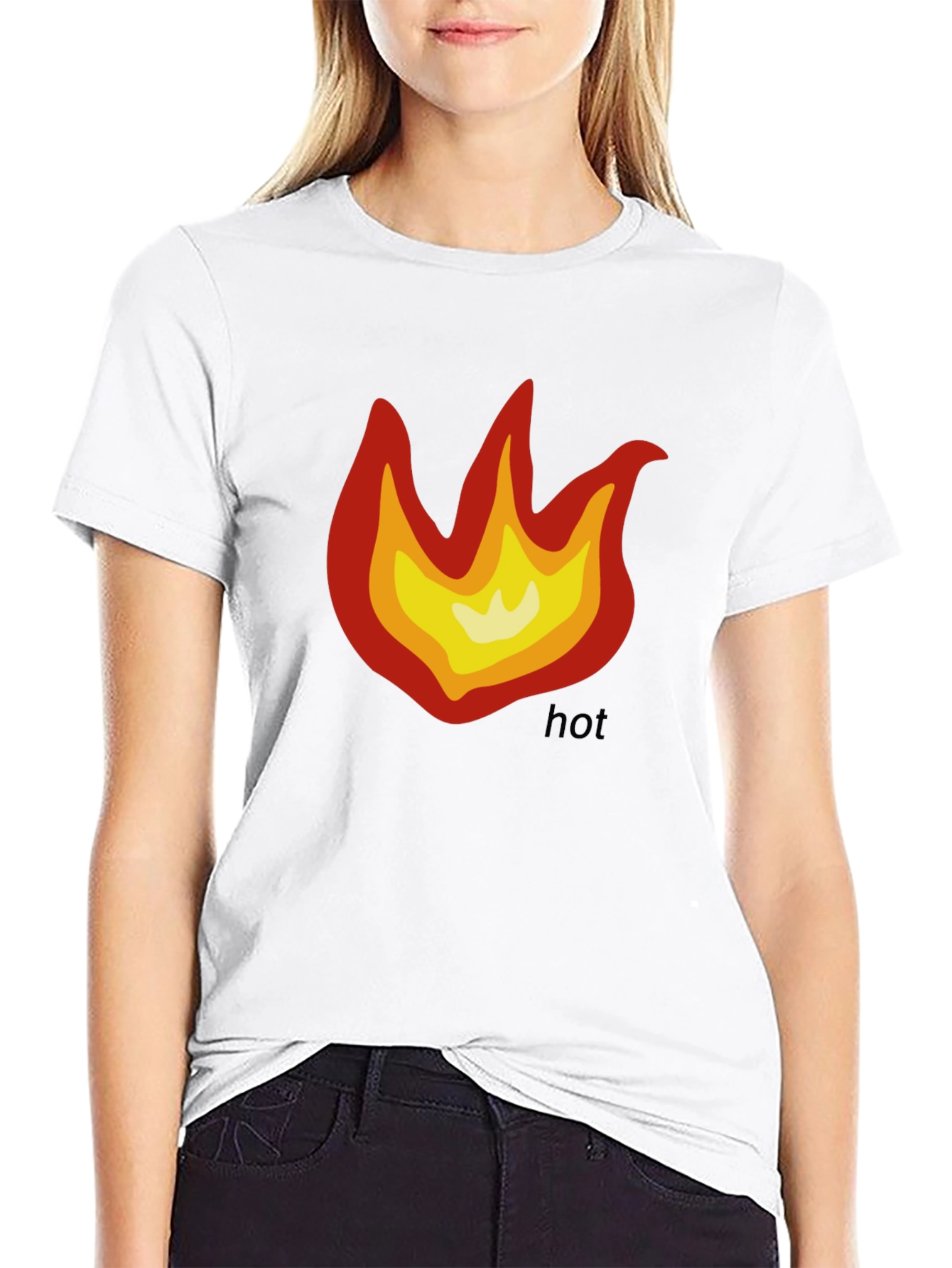 Hot Flame Graphic T-Shirt - Black Cotton Tee