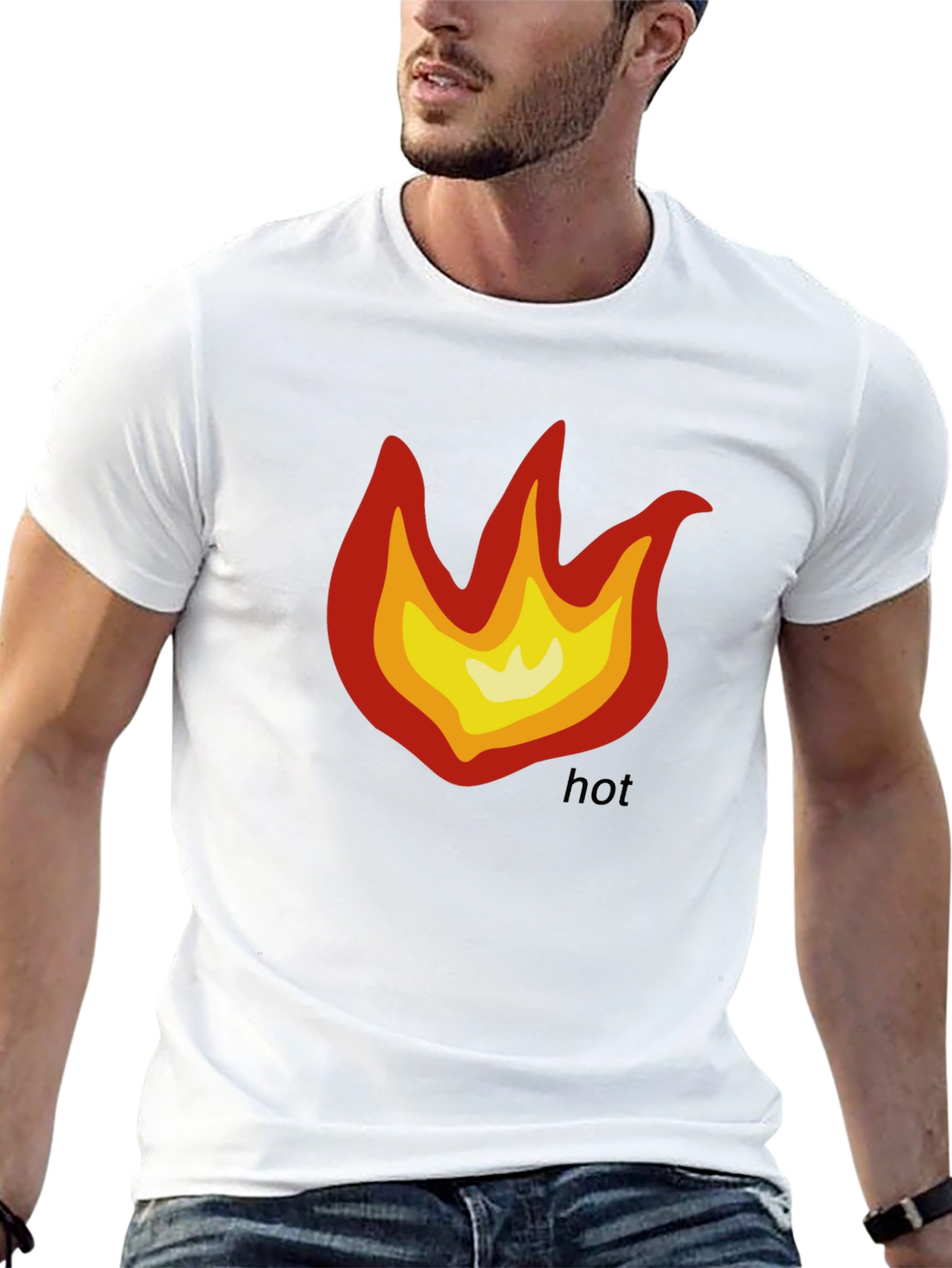 Hot Flame Graphic T-Shirt - Black Cotton Tee