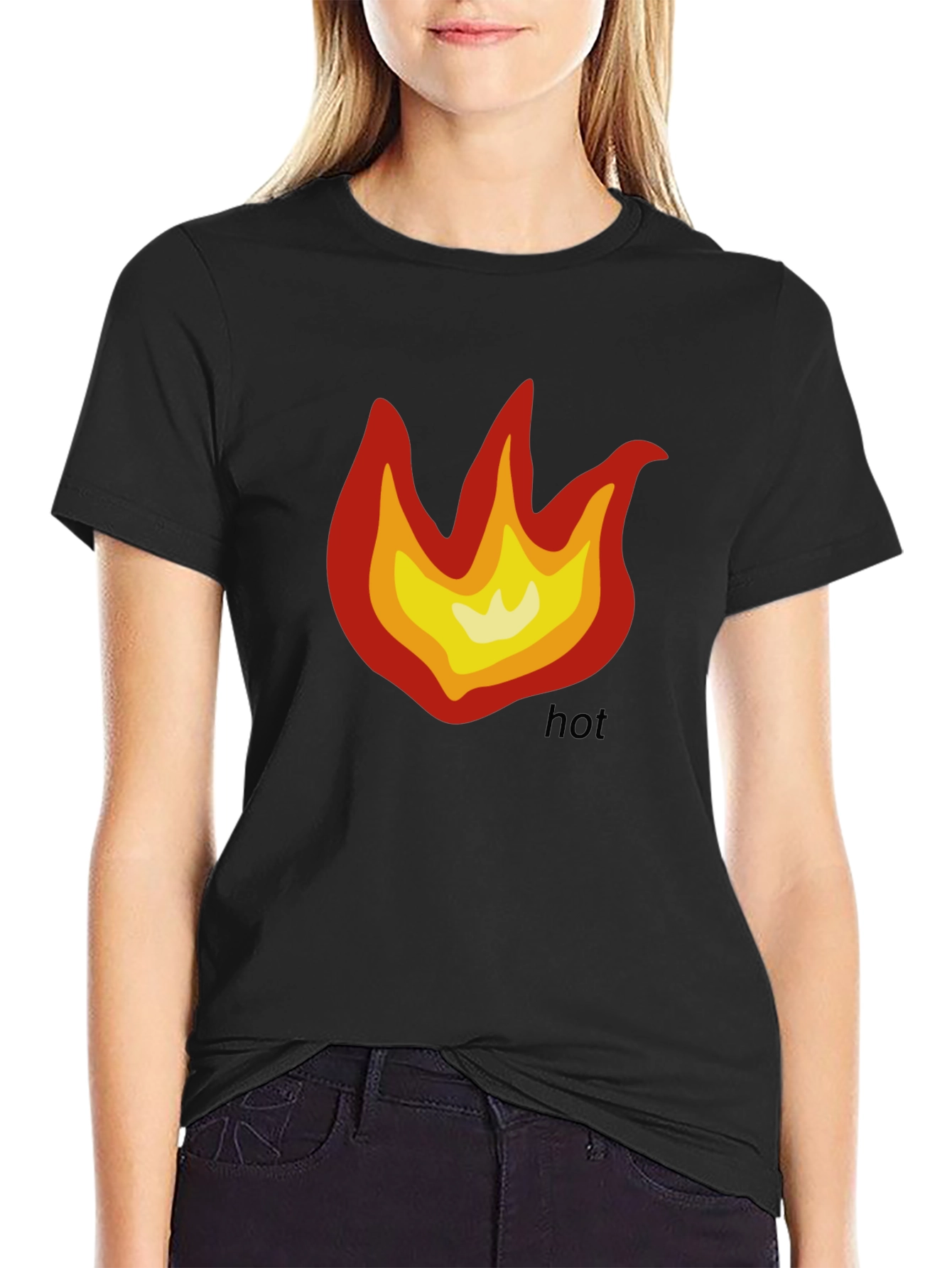 Hot Flame Graphic T-Shirt - Black Cotton Tee