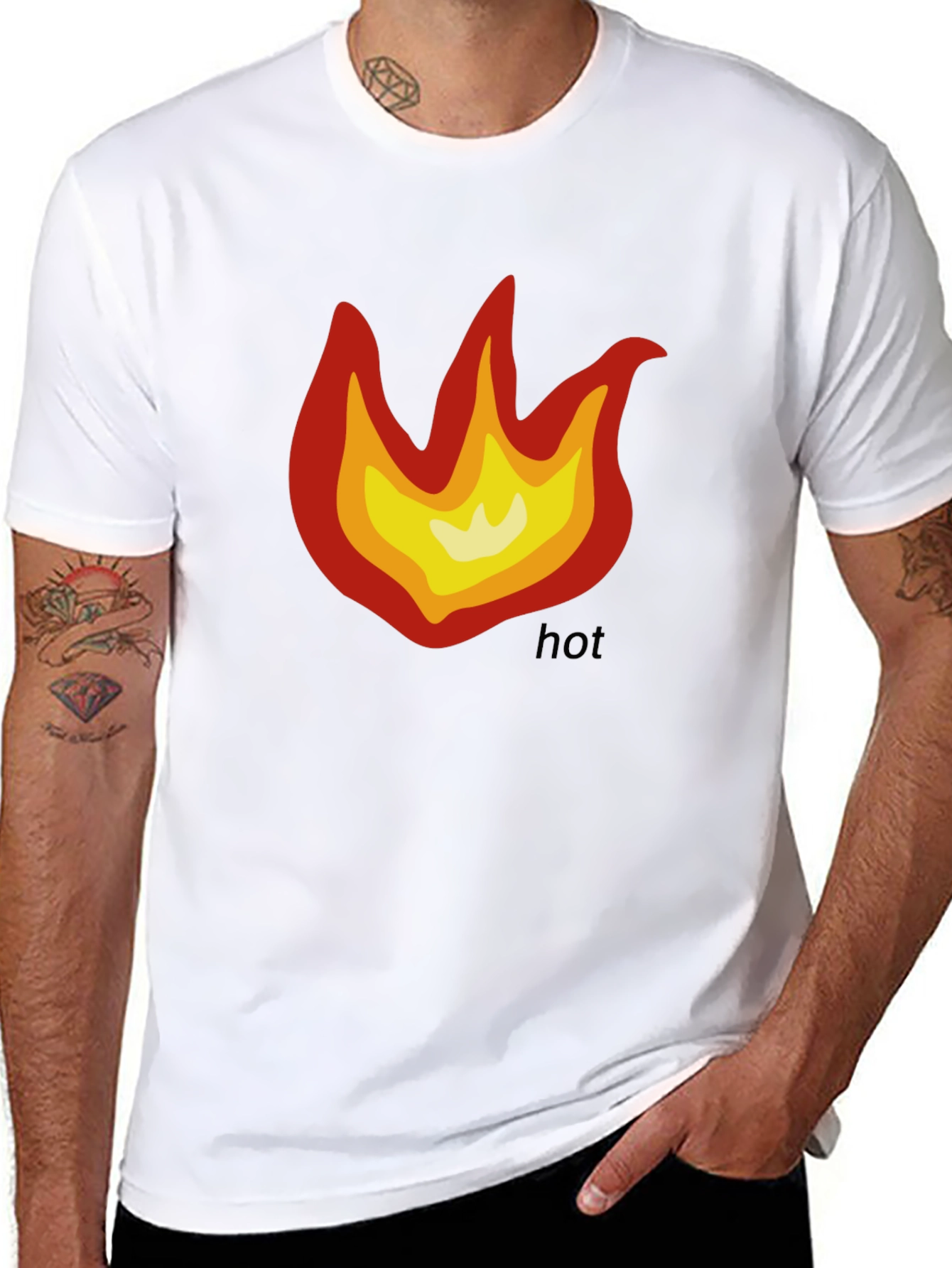 Hot Flame Graphic T-Shirt - Black Cotton Tee