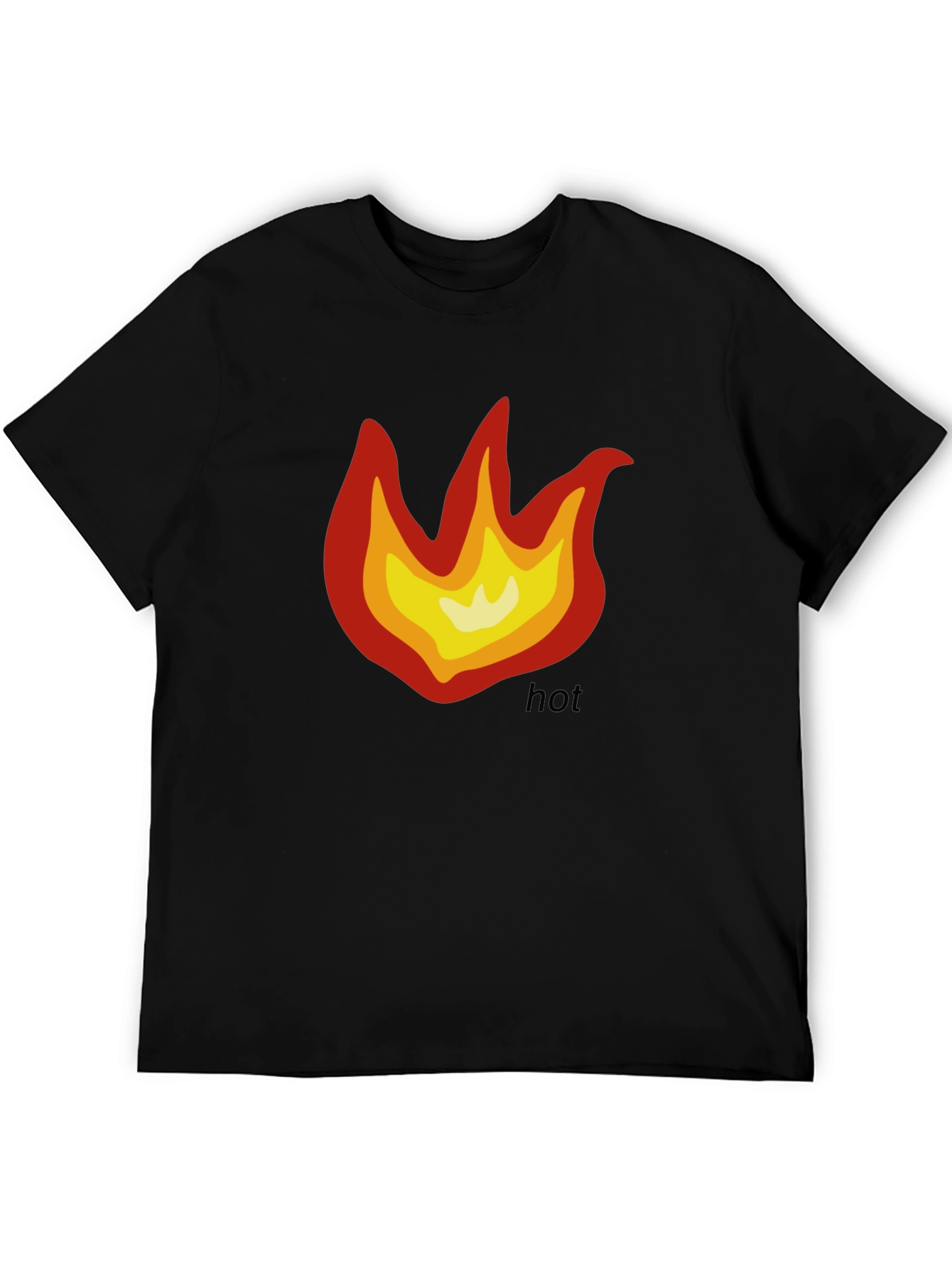 Hot Flame Graphic T-Shirt - Black Cotton Tee