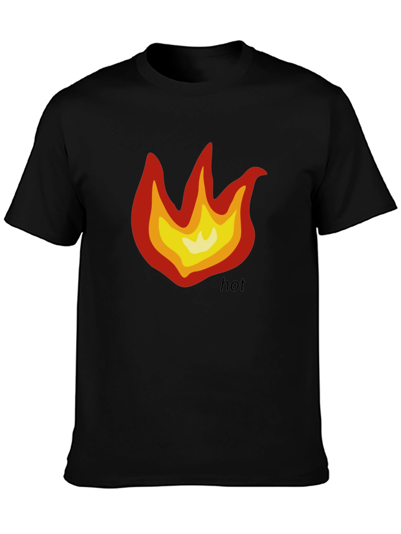 Hot Flame Graphic T-Shirt - Black Cotton Tee